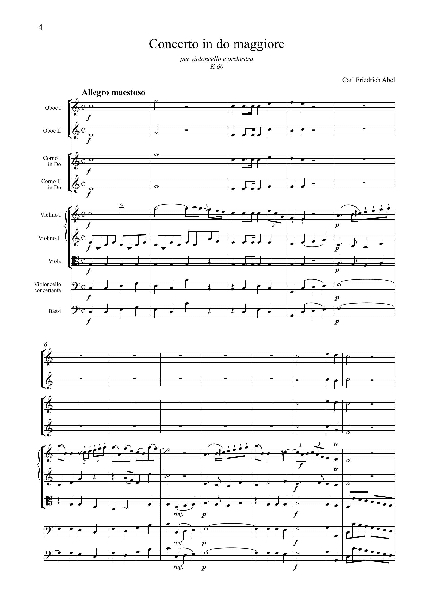 C.Fr. Abel: Concerto in do maggiore K60