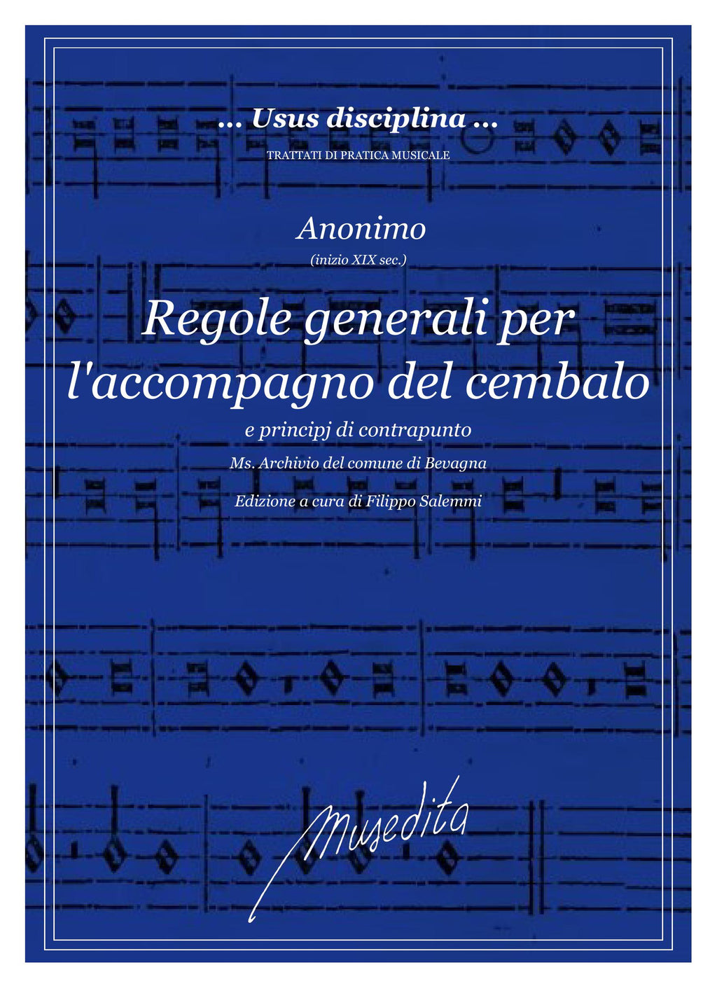 Anonimo (inizio XIX sec.): Regole generali per l'accompagno del cembalo e principj di contrapunto (Archivio del Comune di Bevagna)