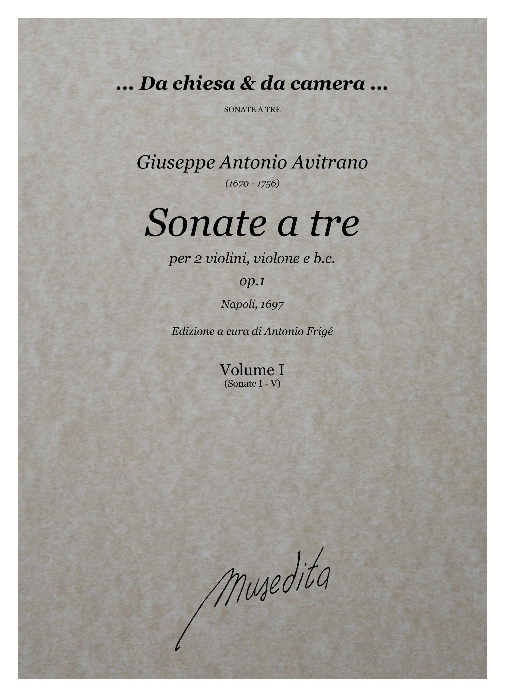 G.A. Avitrano: Sonate a tre op.1 (Napoli, 1697)