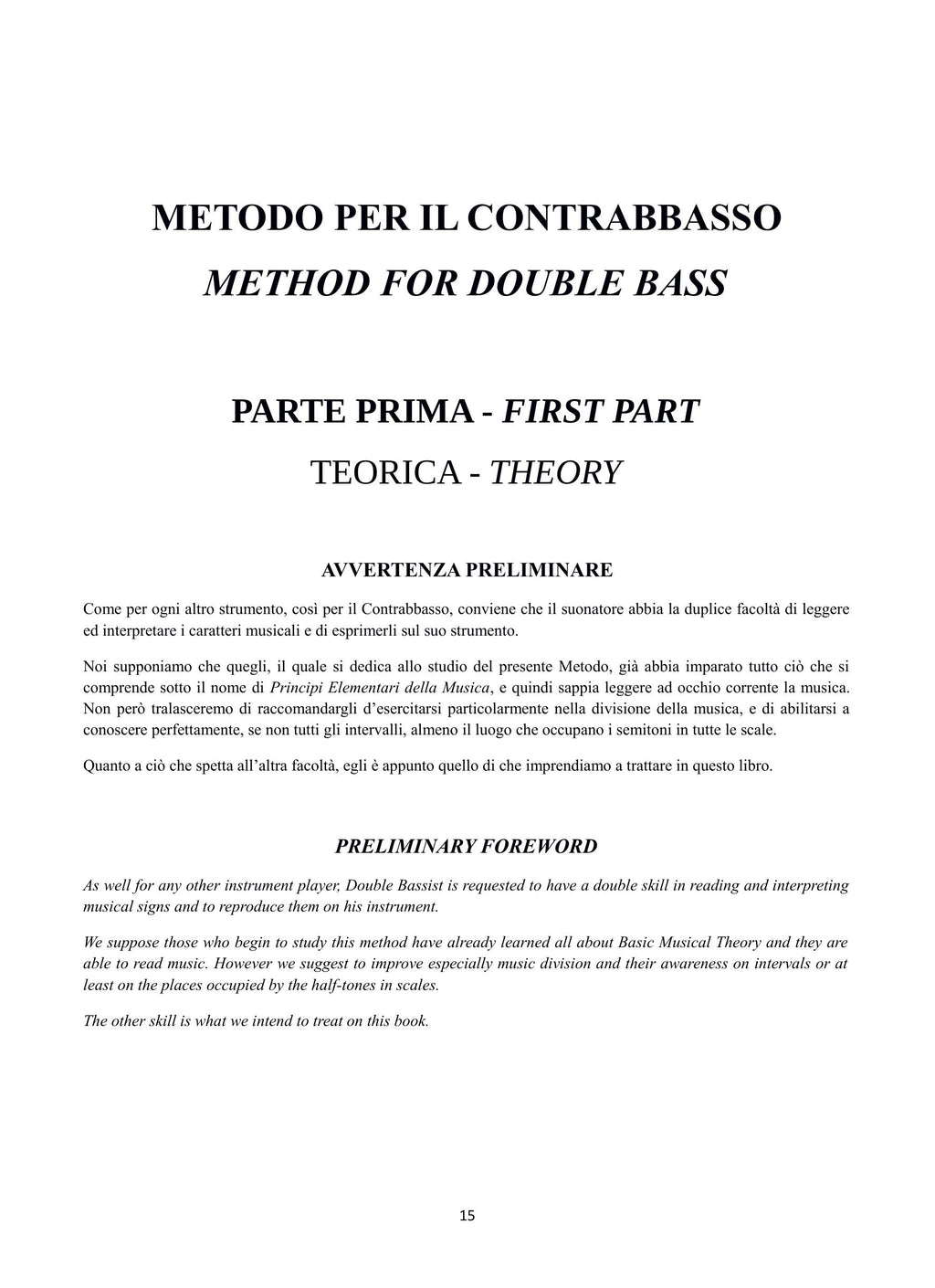 L.F. Rossi - G. Anglois: Metodo teorico-pratico per il contrabbasso d'orchestra (Milano, 1846)