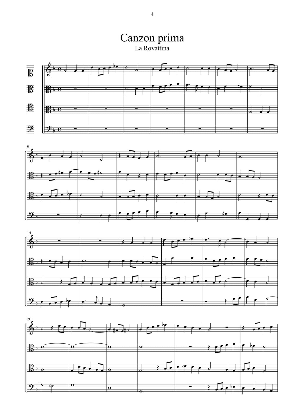 A. Banchieri: Canzoni alla francese per sonare a quattro voci (libro secondo)(Venezia, 1596)