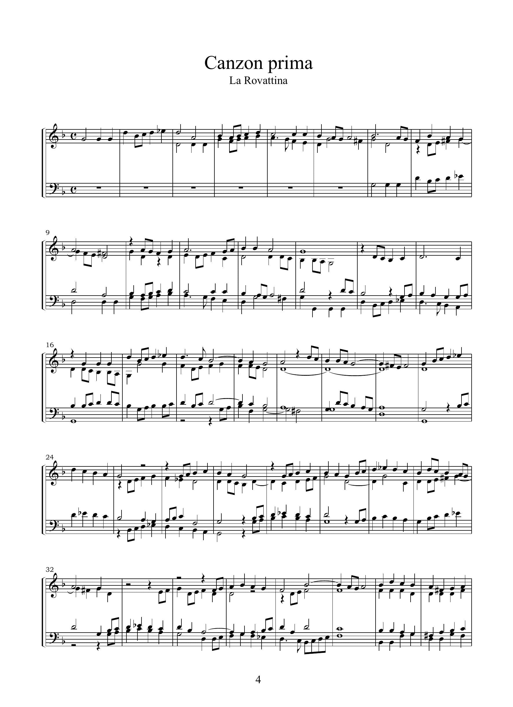 A. Banchieri: Canzoni alla francese per sonare a quattro voci (libro secondo)(Venezia, 1596) (versione per organo)