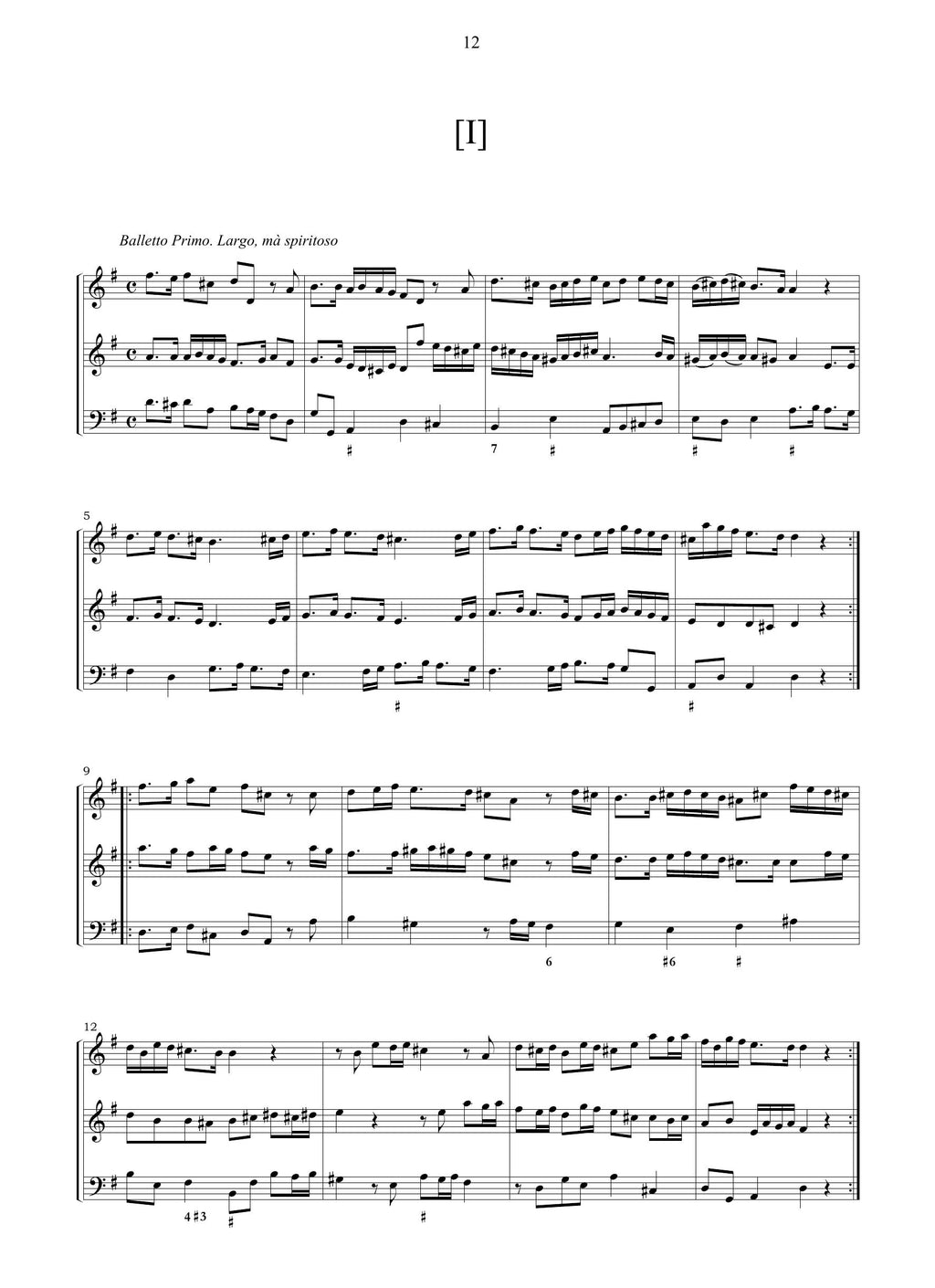 G.B. Bassani: Balletti, correnti, gighe e sarabande op.1 (Bologna, 1677)