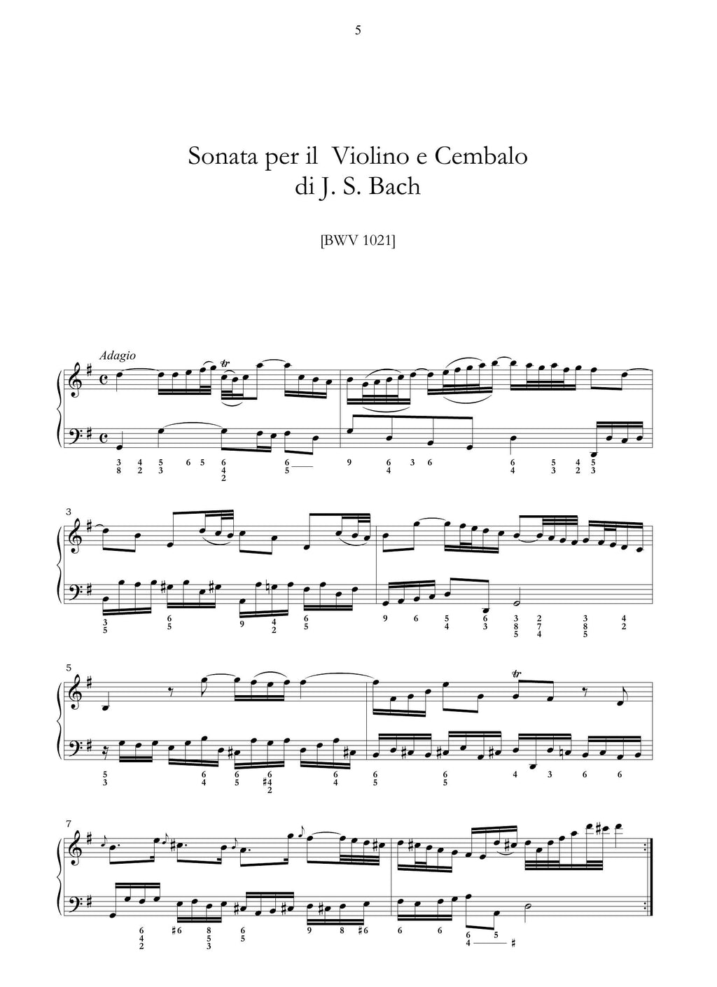 J.S. Bach: Sonate BWV 1021 e BWV 1023