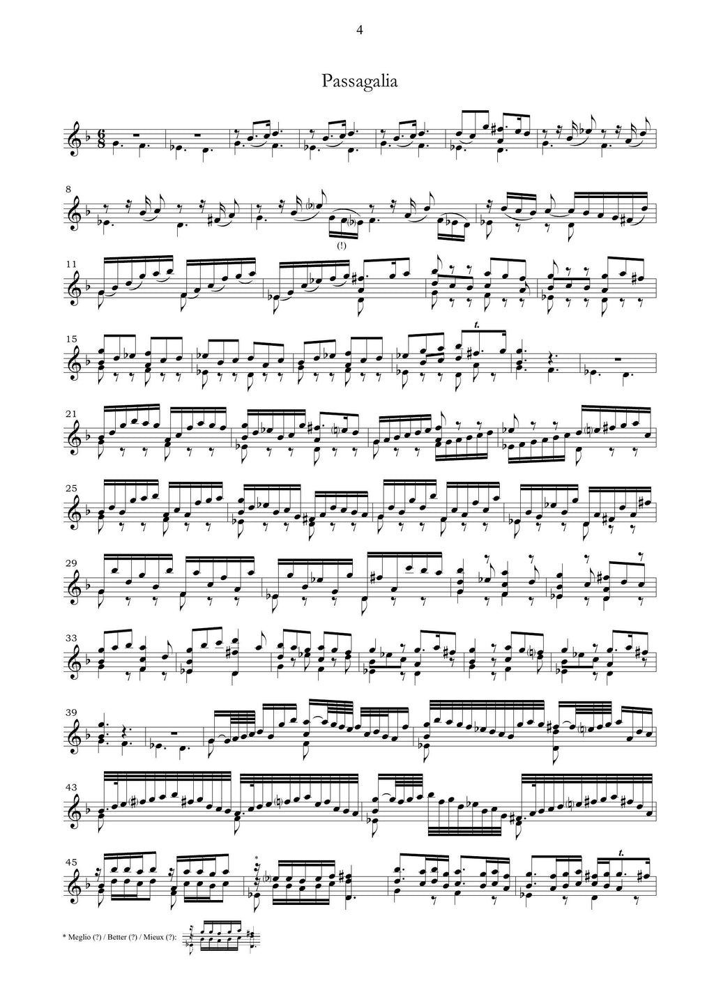 H.I.F. Biber: Passagalia per violino solo (MS, 1676 ca.)