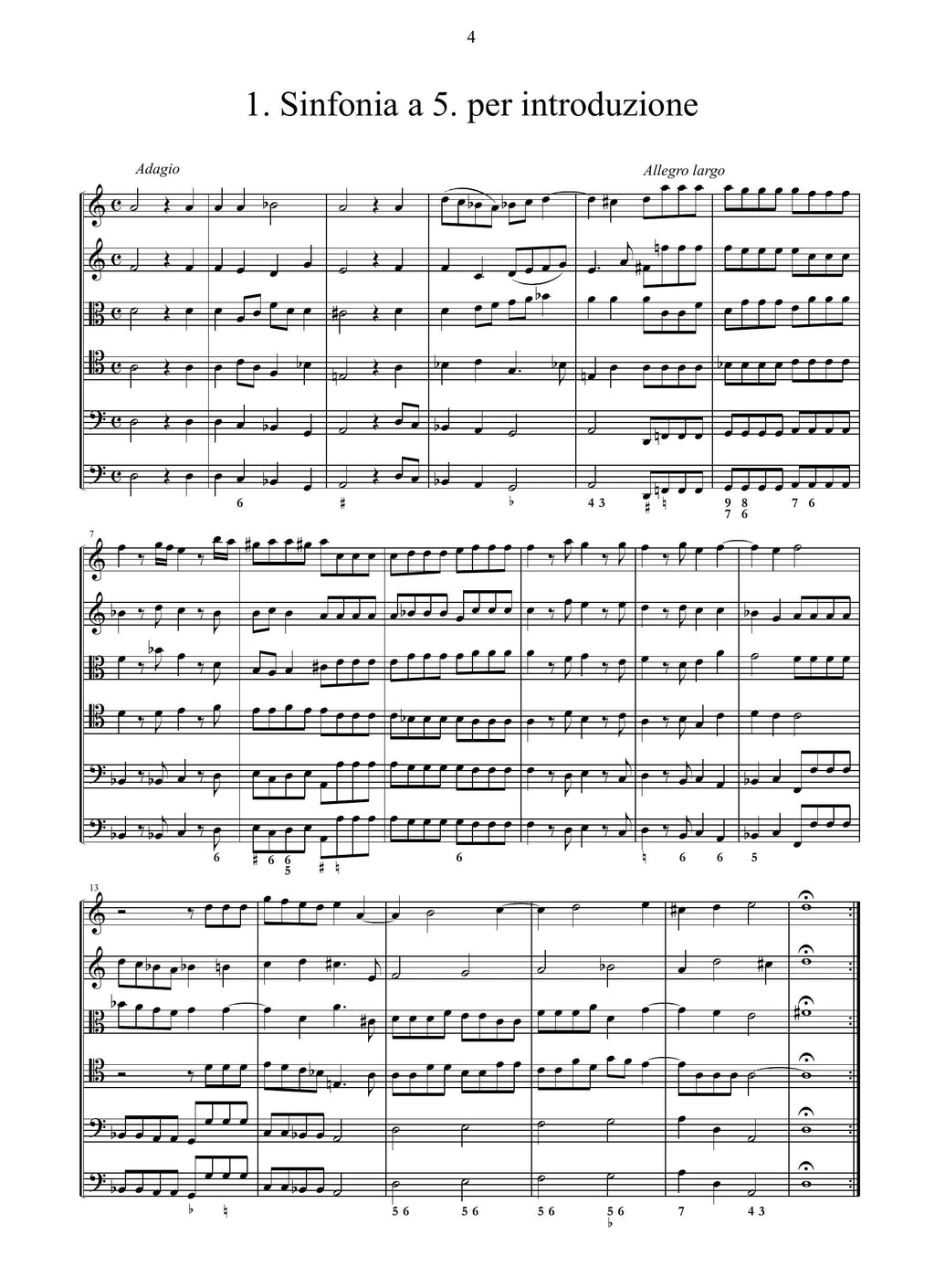 G.M. Bononcini: Sinfonia, allemande, correnti, sarabande a 5 e a 6 op.5 (Bologna, 1671)