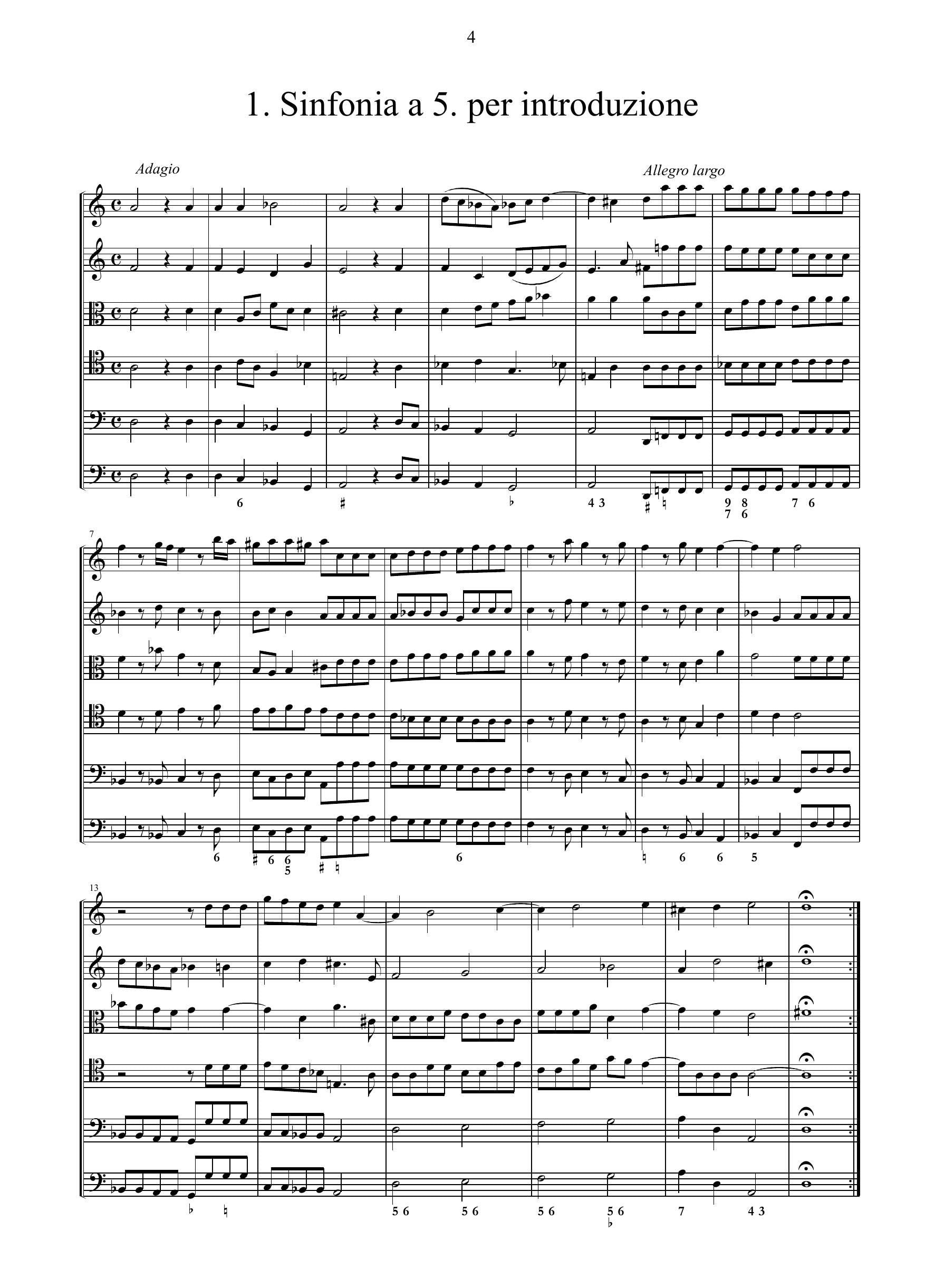 G.M. Bononcini: Sinfonia, allemande, correnti, sarabande a 5 e a 6 op.5 (Bologna, 1671)