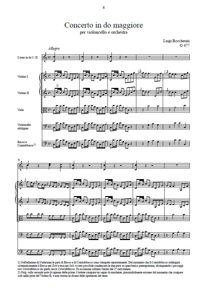 L. Boccherini: Concerto in do maggiore GerB 477