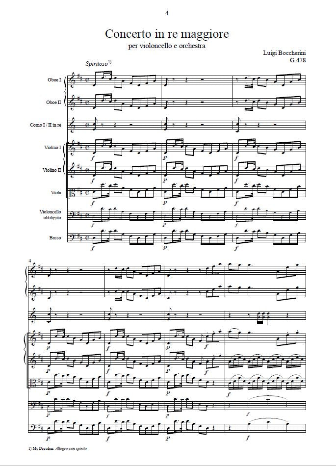L. Boccherini: Concerto in re maggiore GerB 478