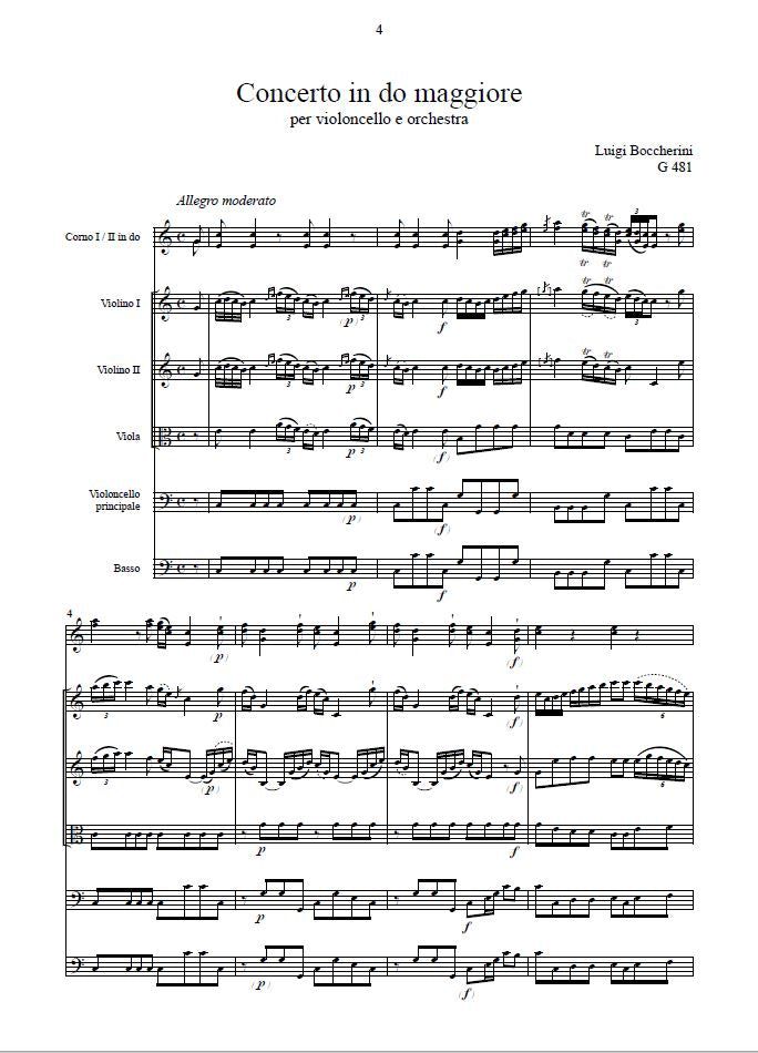 L. Boccherini: Concerto in do maggiore GerB 481