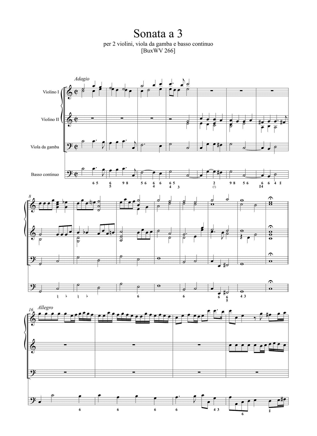 D. Buxtehude: 3 Sonate BuxWV 266, 269, 271 (Ms, S-Uu)
