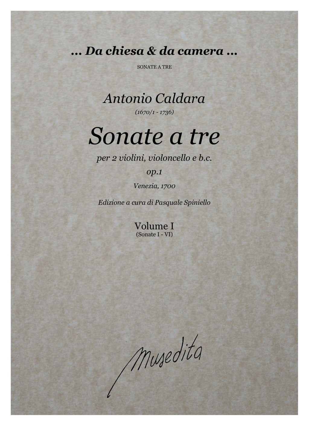 A. Caldara: Sonate a tre op.1 (Venezia, 1700)