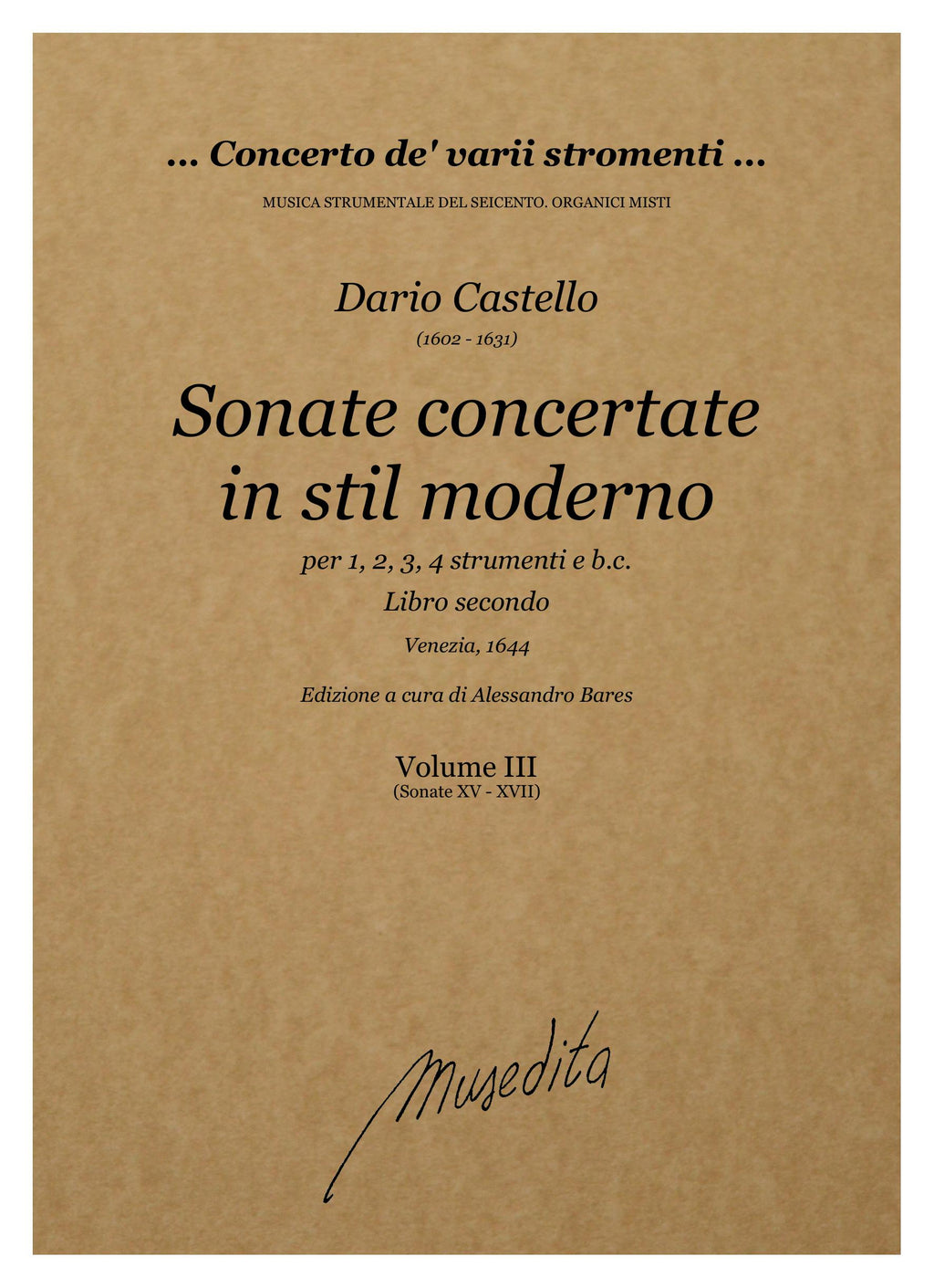D. Castello: Sonate concertate in stil moderno (libro secondo)(Venezia, 1644)