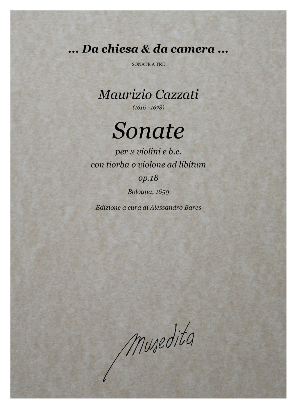 M. Cazzati: Sonate op.18 (Bologna, 1659)