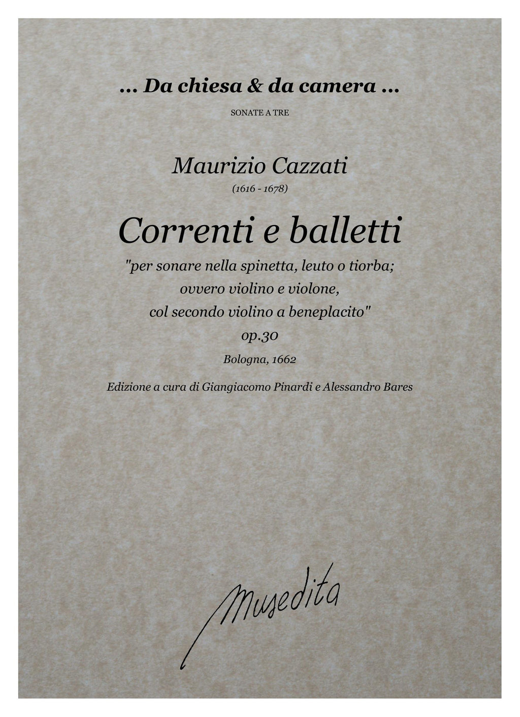 M. Cazzati: Correnti e balletti op.30 (Bologna, 1662)