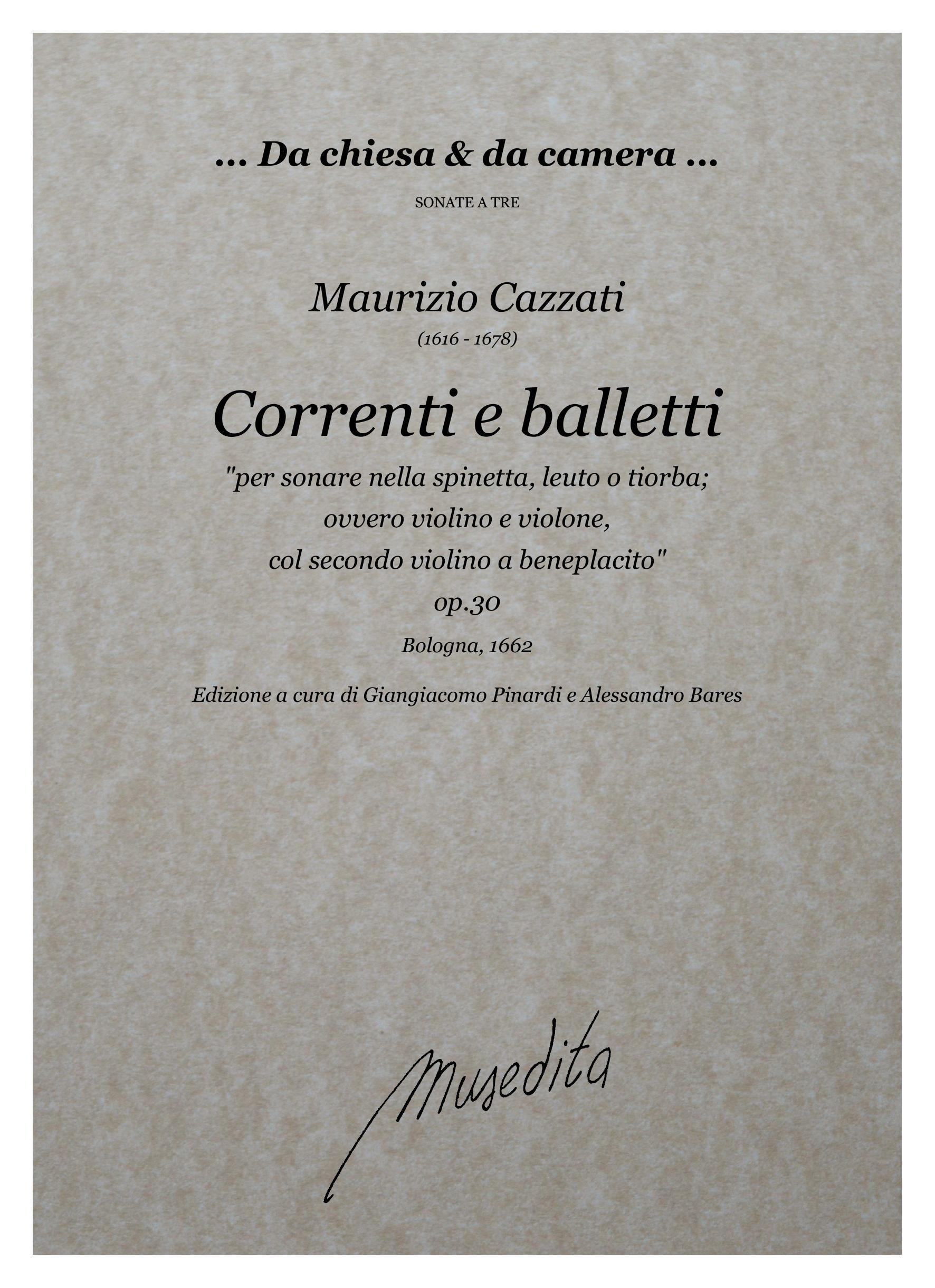 M. Cazzati: Correnti e balletti op.30 (Bologna, 1662)