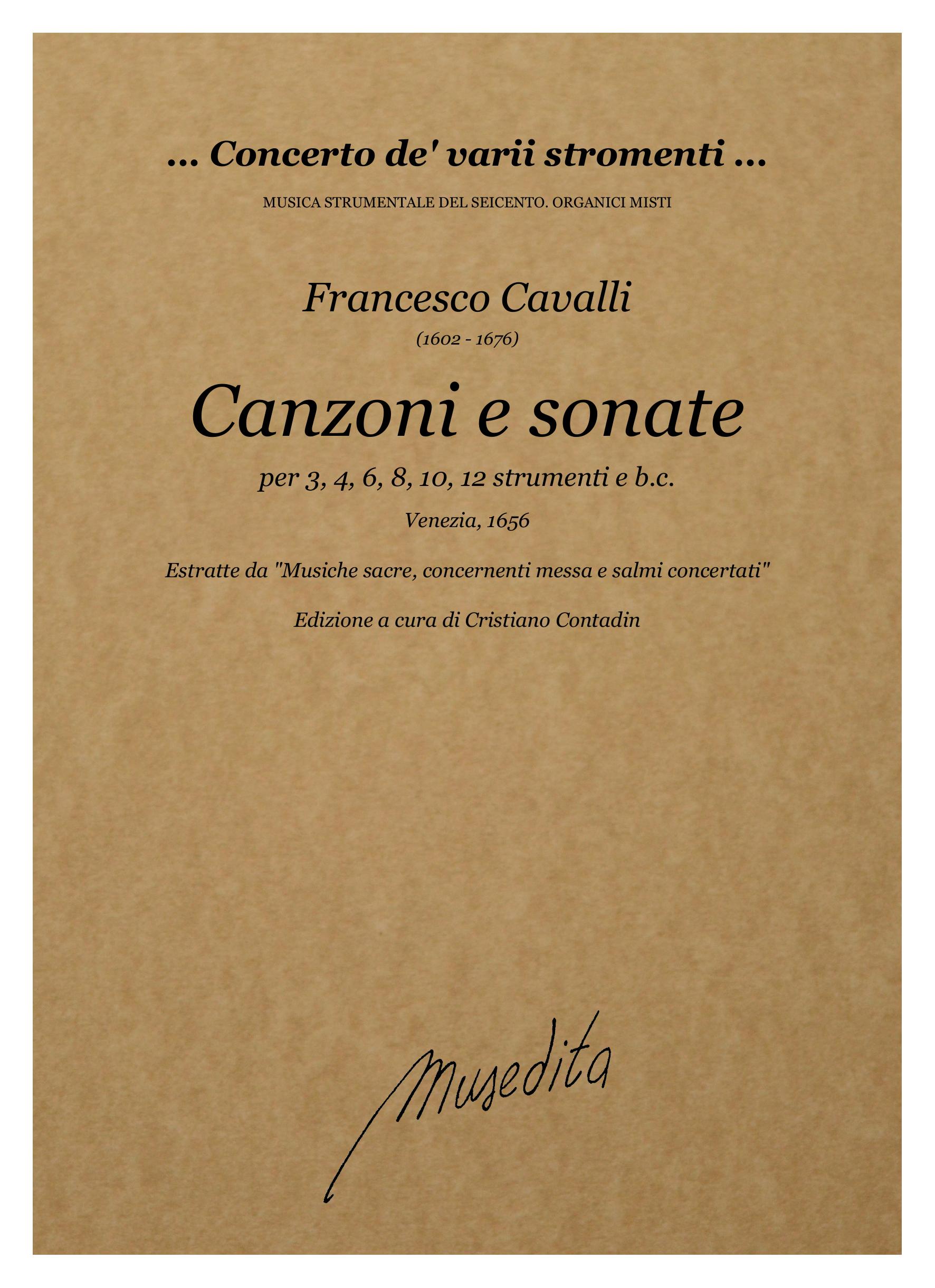 F. Cavalli: Canzoni e sonate a 3, 4, 6, 8, 10 e 12 (Venezia, 1656)