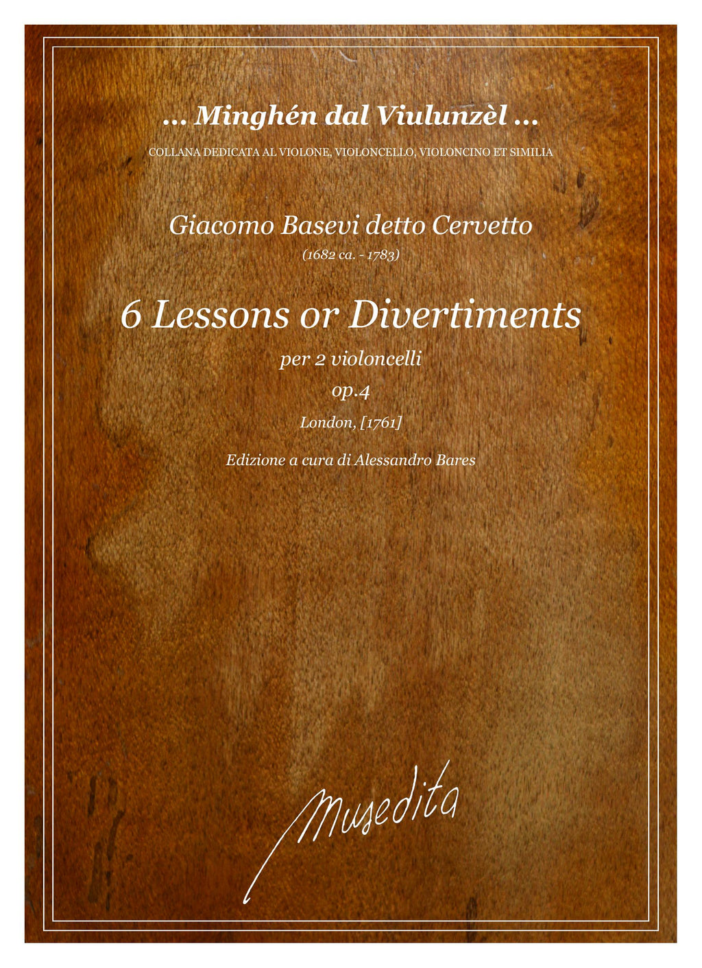 G. Cervetto: 6 Lessons or Divertiments op.4 (London, [1761])