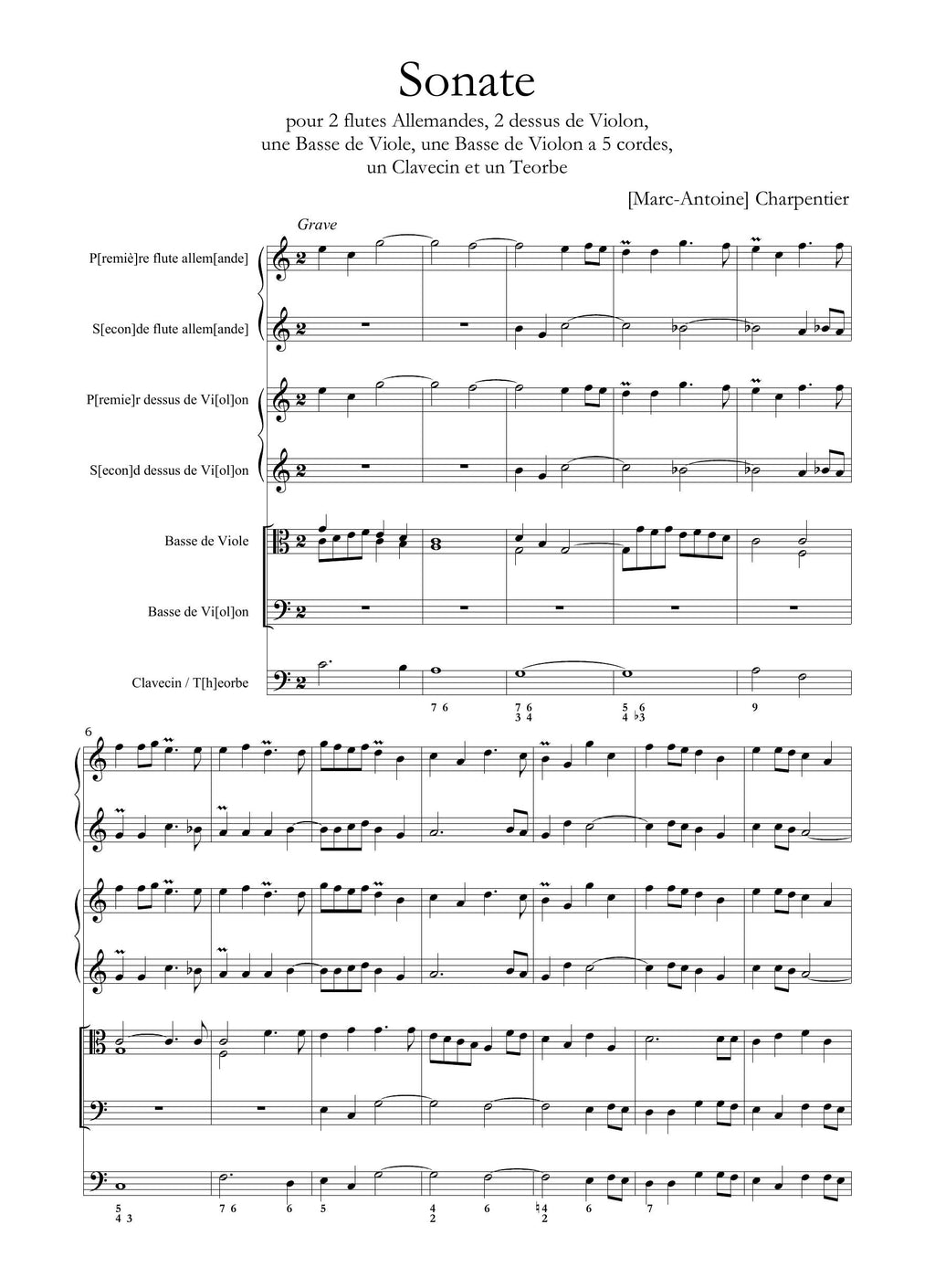 M.A. Charpentier: Sonata manoscritta (F-Pn)