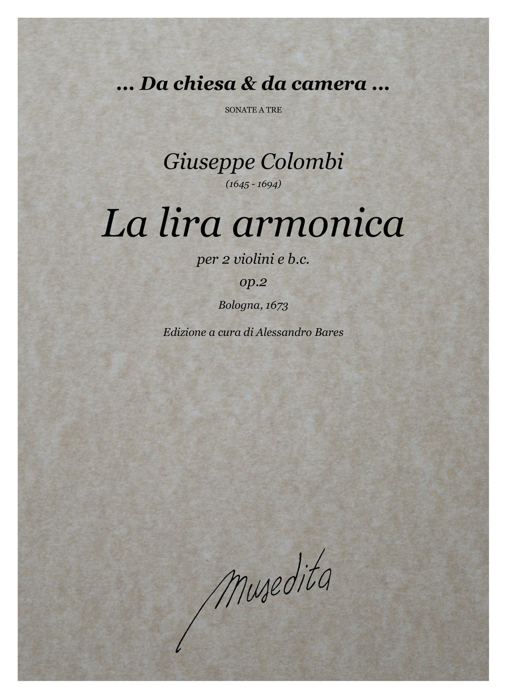 G. Colombi: La lira armonica op.2 (Bologna, 1673)