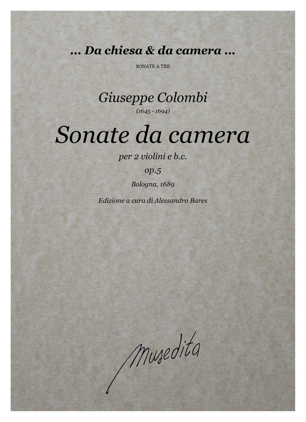 G. Colombi: Sonate da camera op.5 (Bologna, 1689)