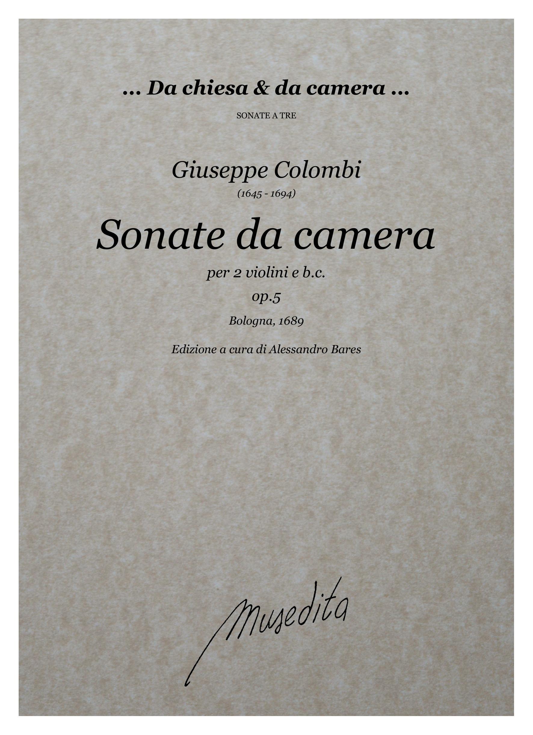 G. Colombi: Sonate da camera op.5 (Bologna, 1689)