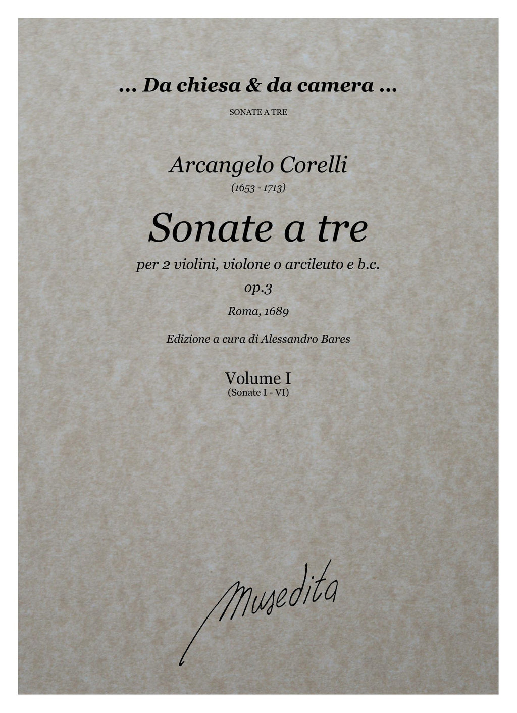 A. Corelli: Sonate a tre op.3 (Roma, 1689)