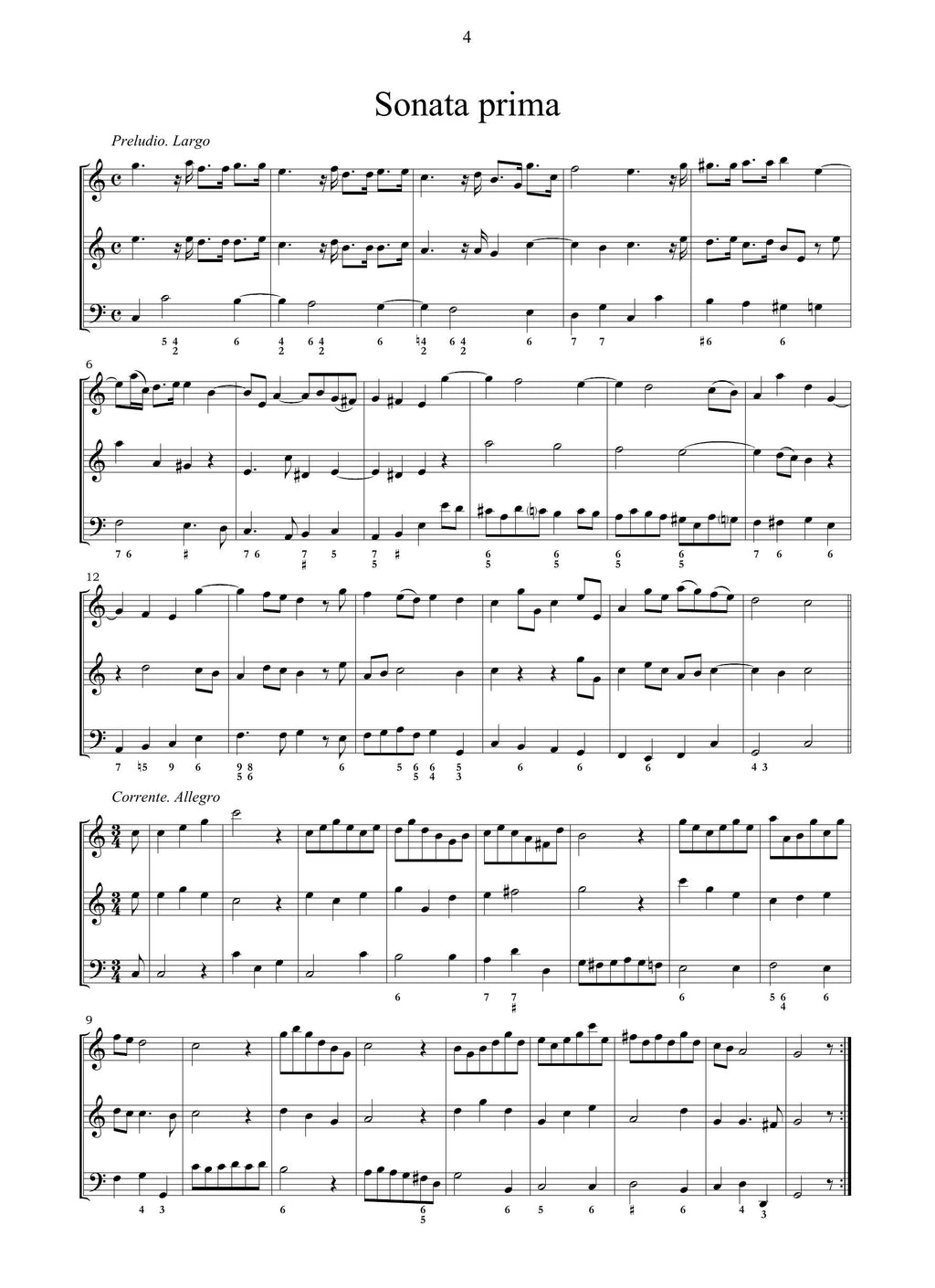 A. Corelli: Sonate da camera a tre op.4 (Roma, 1694)