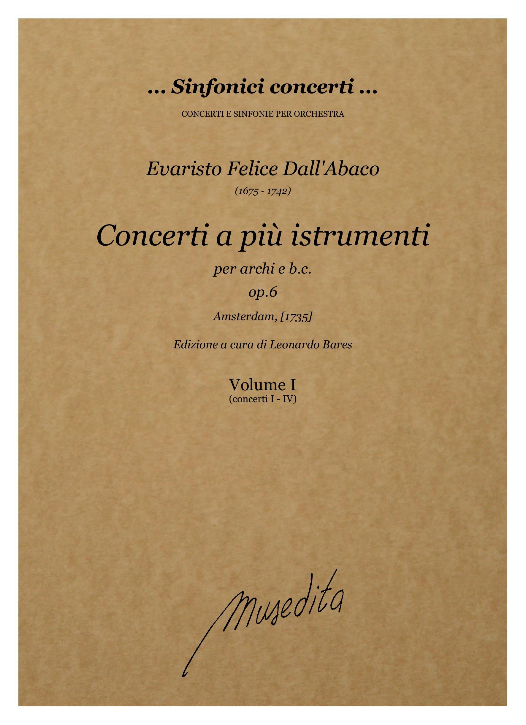E.F. Dall'Abaco: Concerti a più istrumenti op.6 (Amsterdam, [1735])