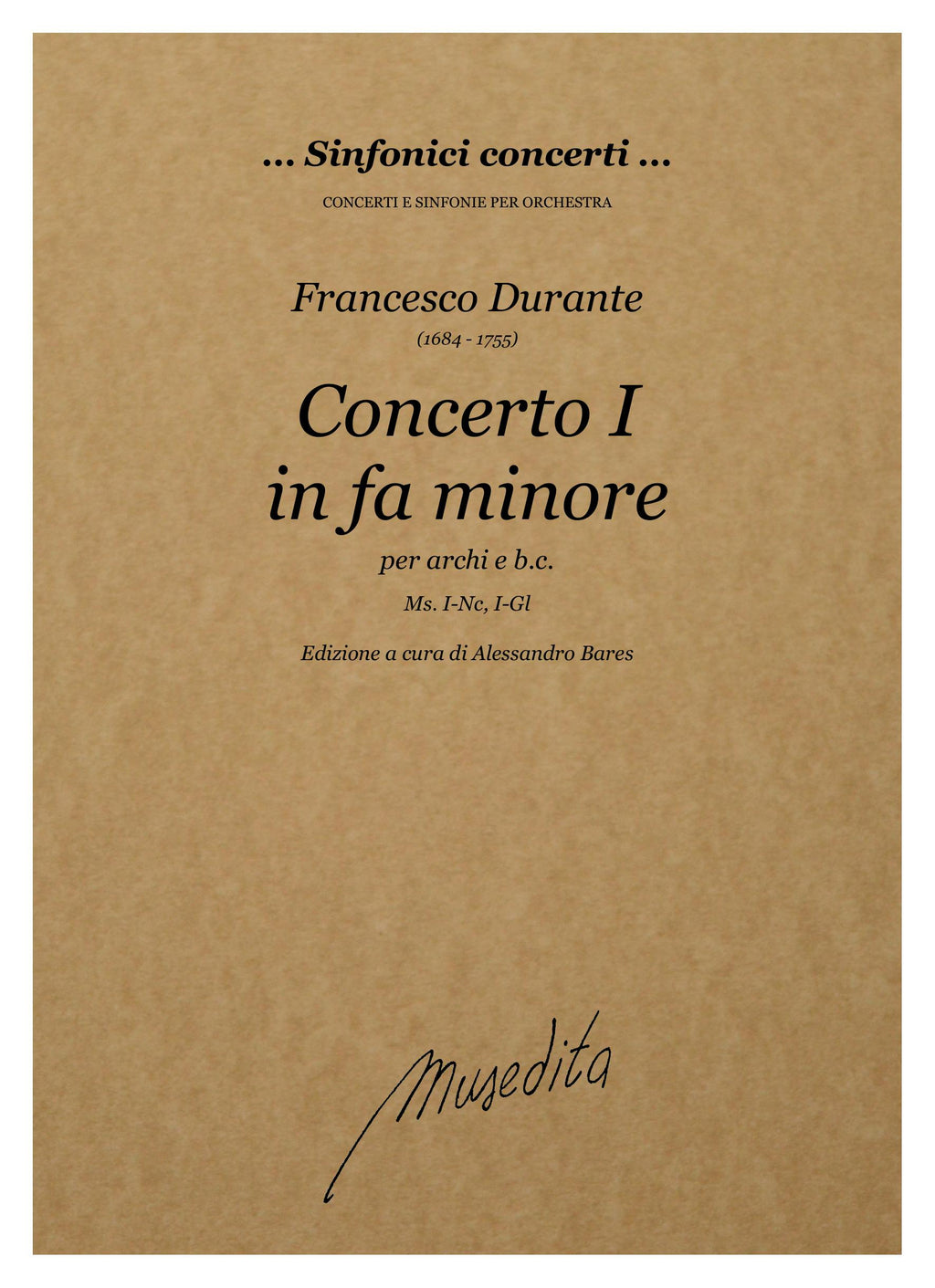 F. Durante: Concerto I in fa minore