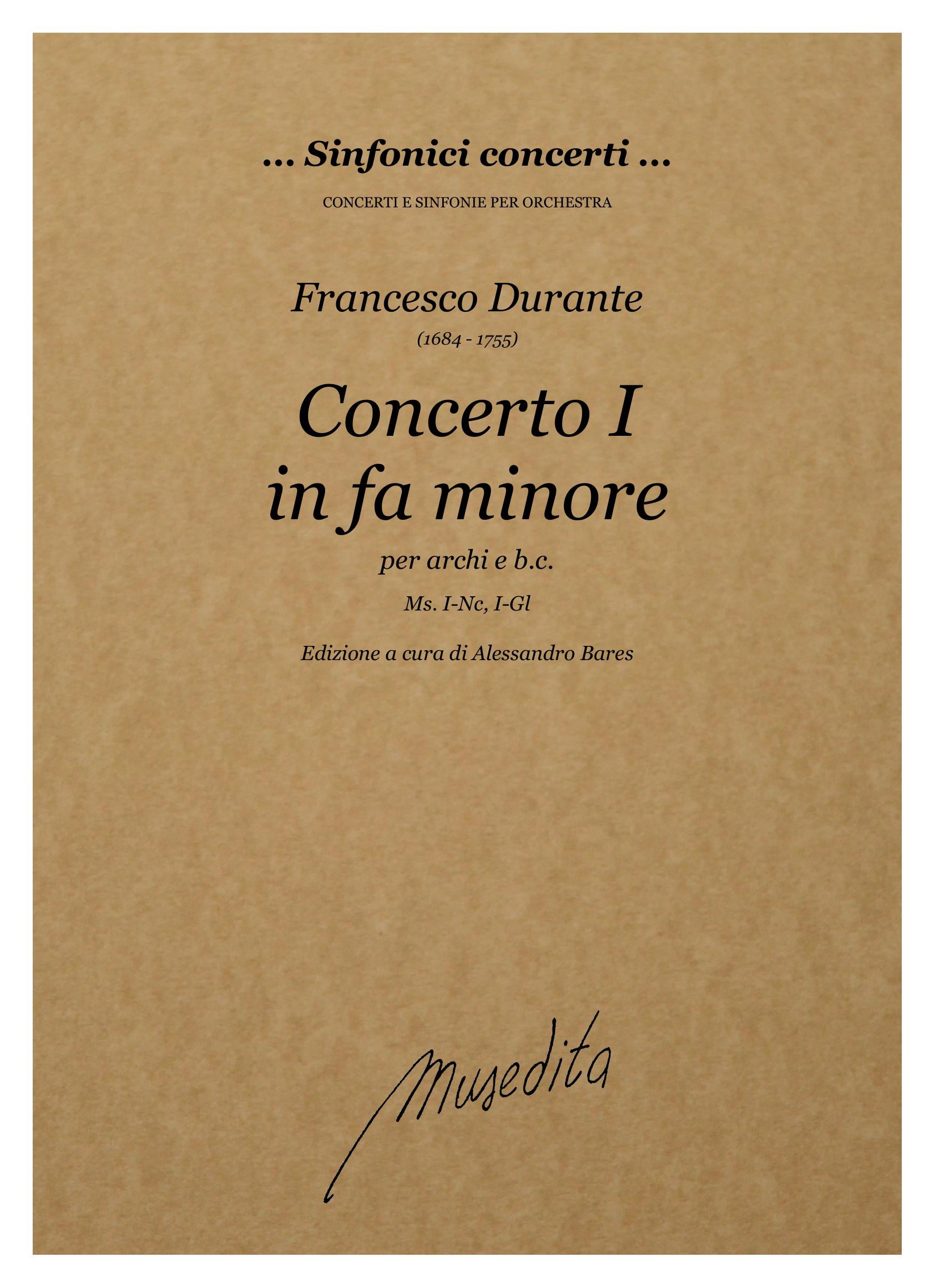 F. Durante: Concerto I in fa minore