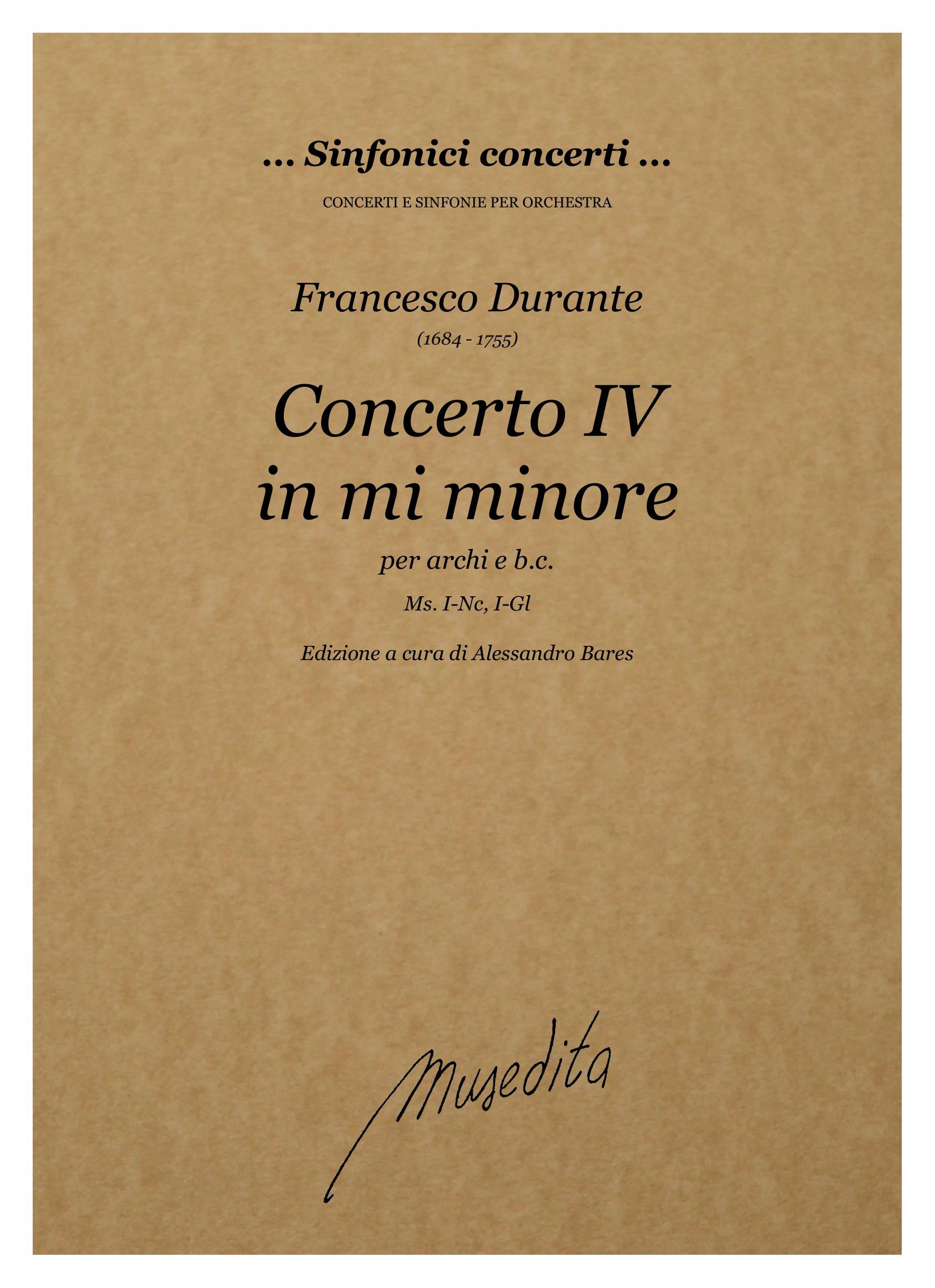 F. Durante: Concerto IV in mi minore
