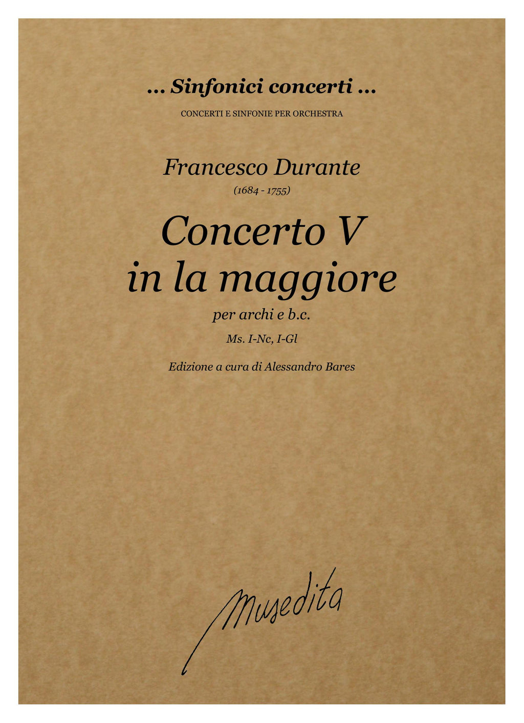 F. Durante: Concerto V in la maggiore