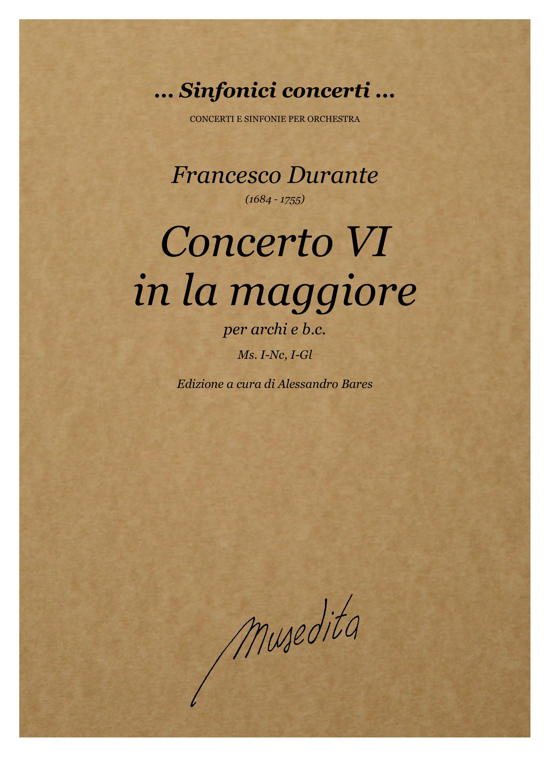 F. Durante: Concerto VI in la maggiore