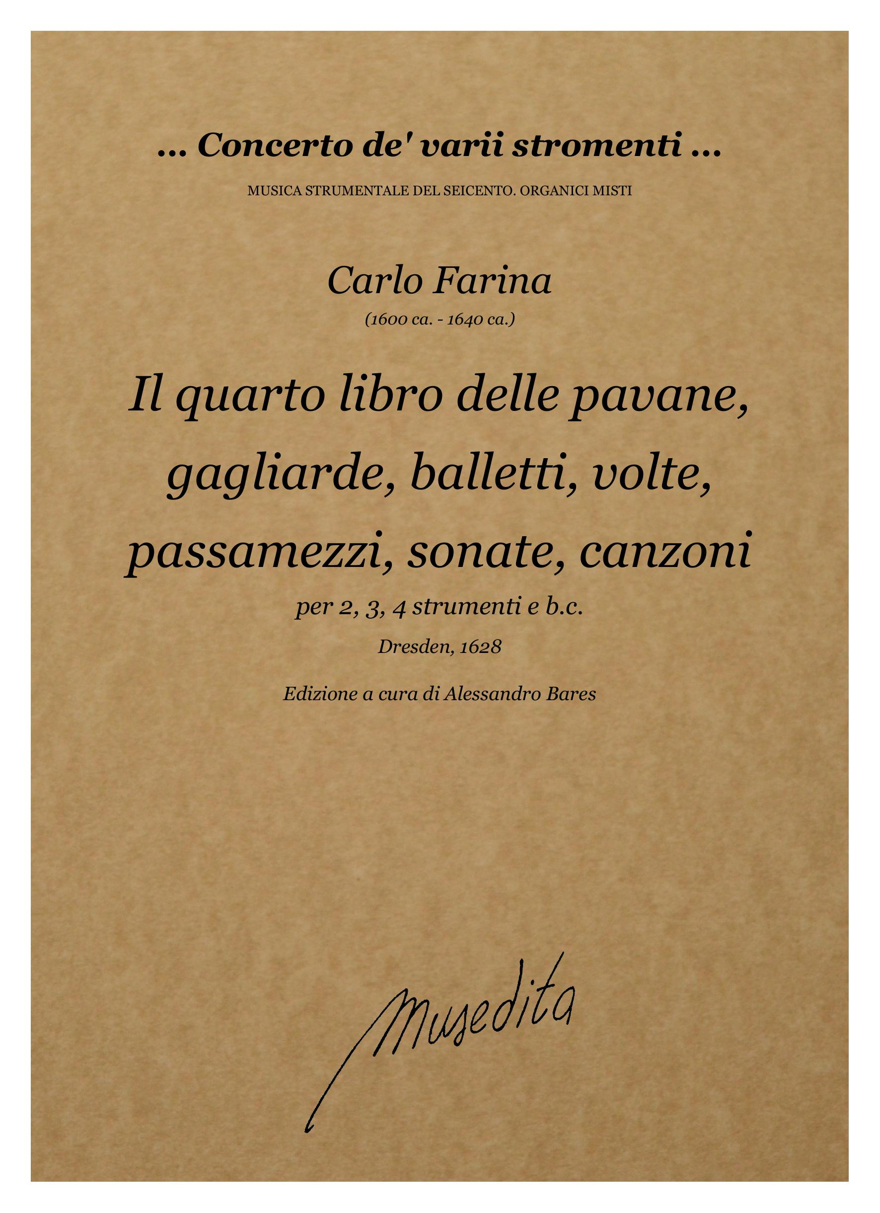 C. Farina: Il quarto libro delle Pavane, Gagliarde, Balletti, Volte, Passamezi, Sonate, Canzoni (Dresden, 1628)
