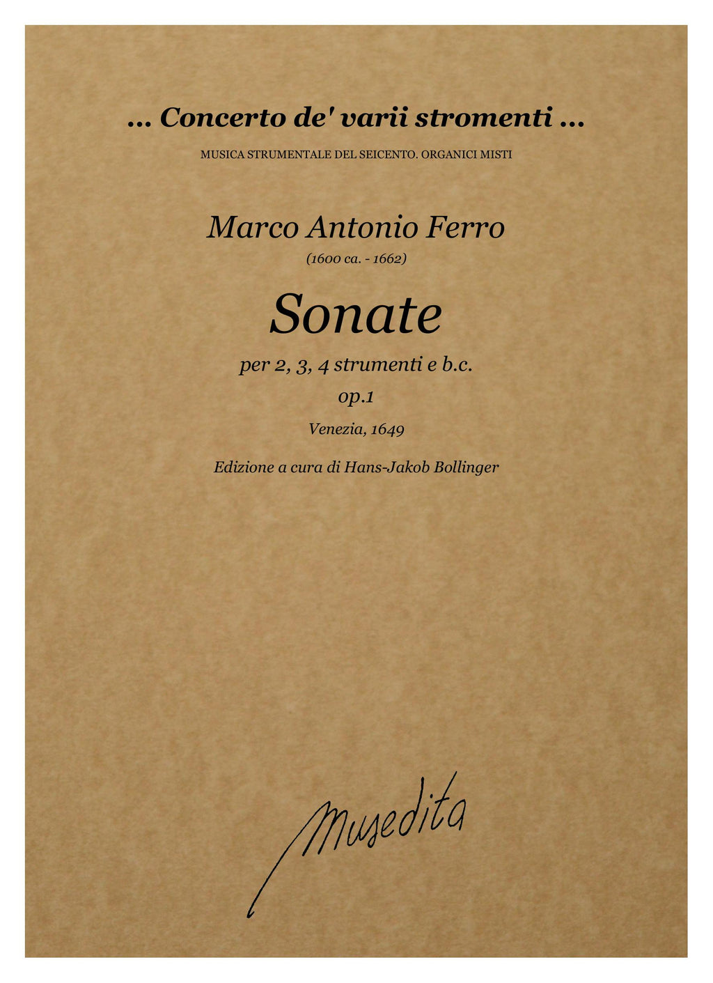 M.A. Ferro: Sonate op.1 (Venezia, 1649)