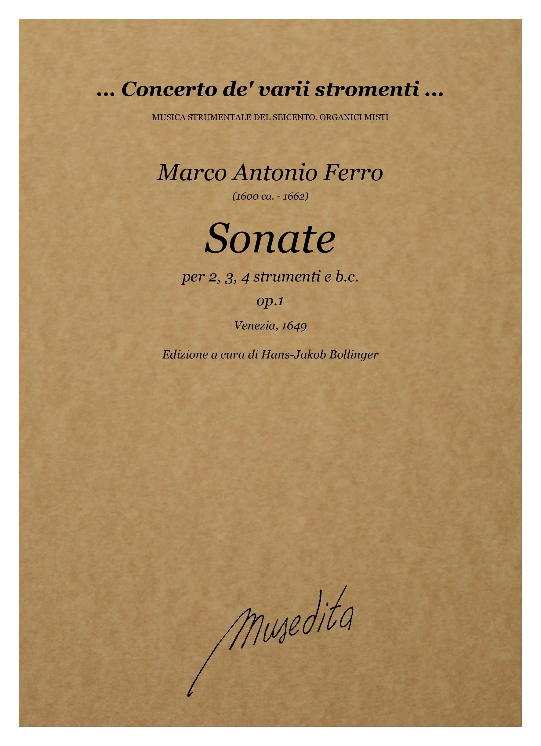 M.A. Ferro: Sonate op.1 (Venezia, 1649)