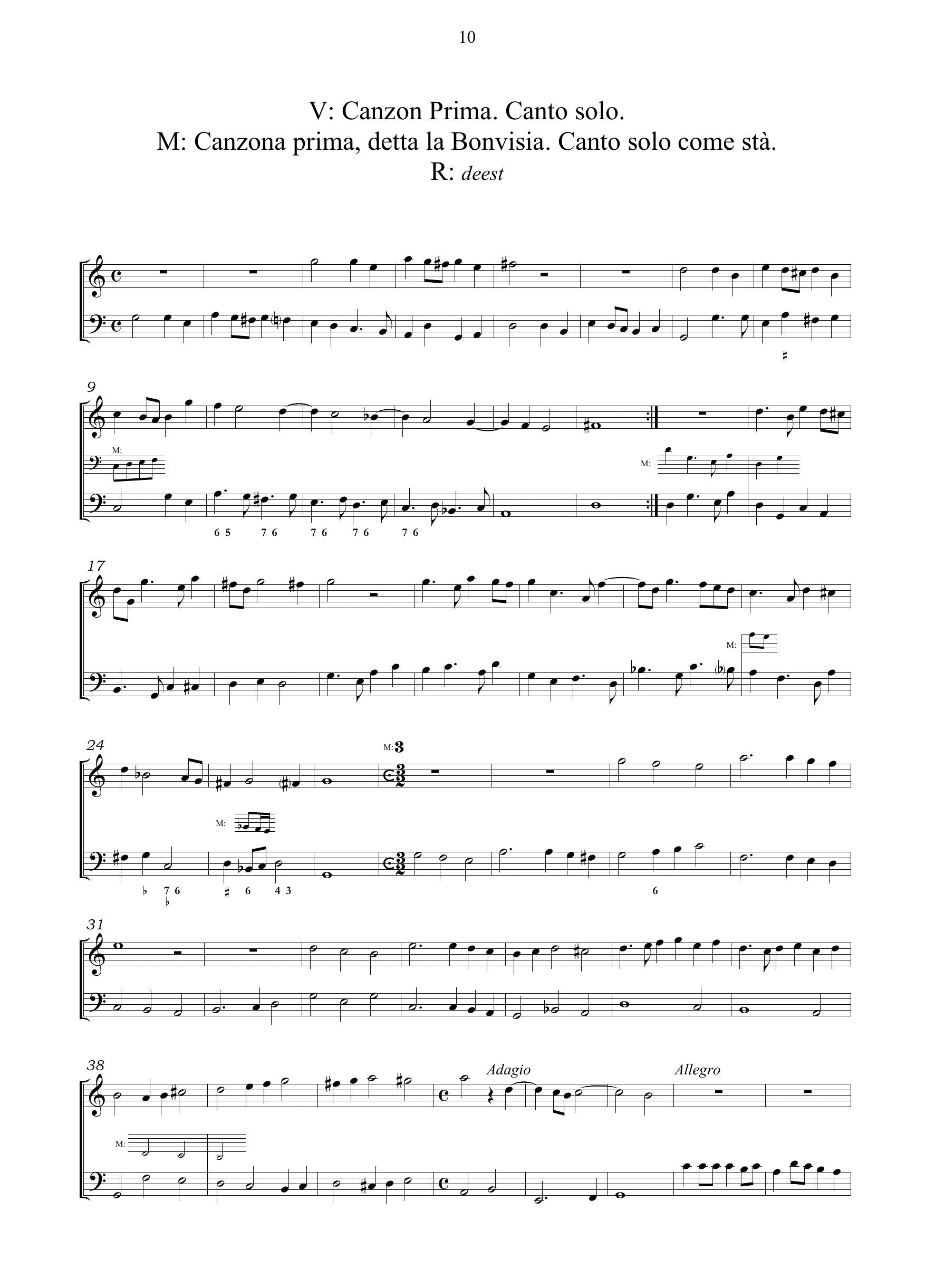 G. Frescobaldi: Il primo libro delle canzoni da sonare a una, due, tre e quattro voci (Roma, 1628; Venezia, 1634)