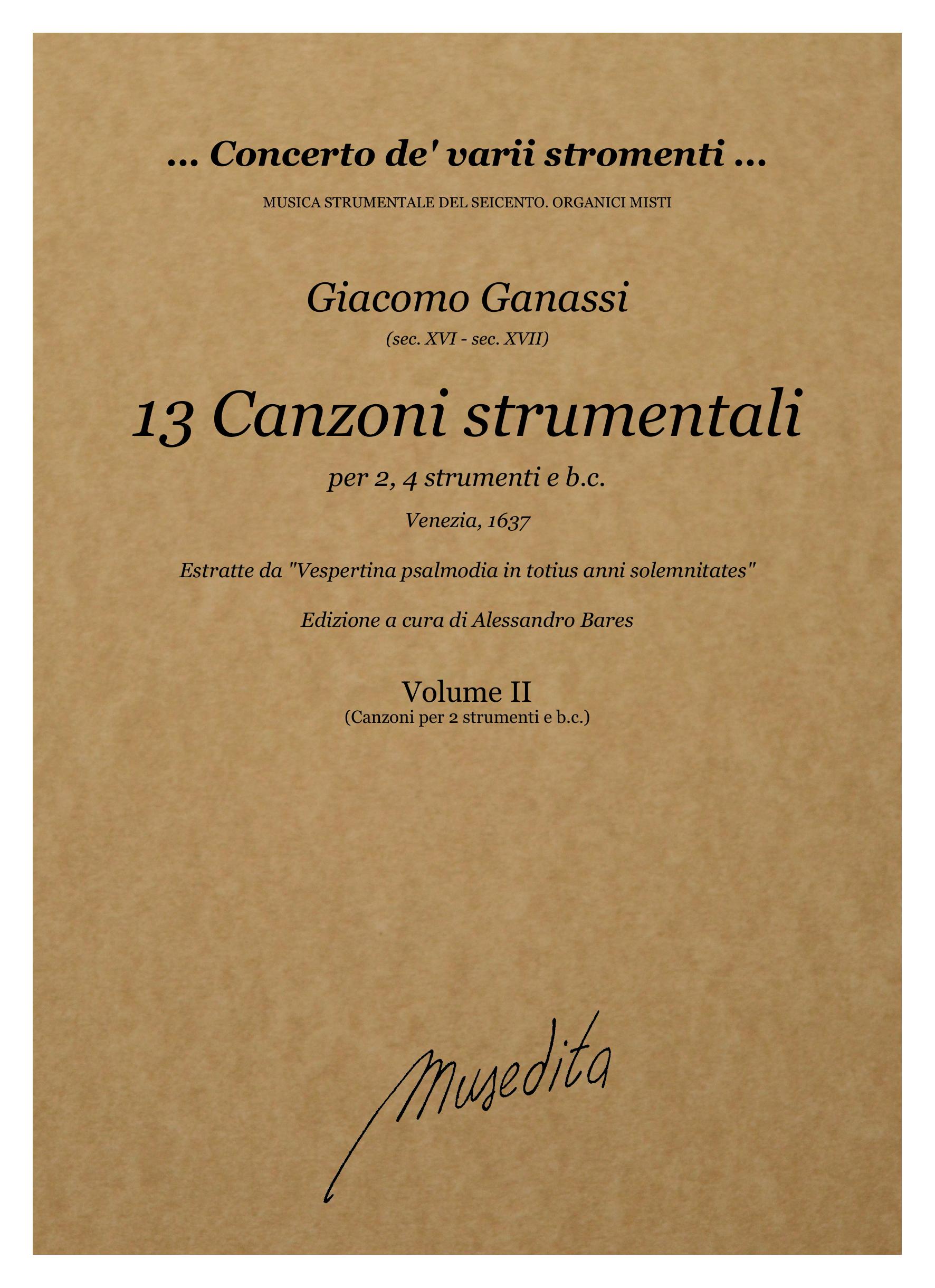 G. Ganassi: 13 canzoni strumentali (Venezia, 1637)