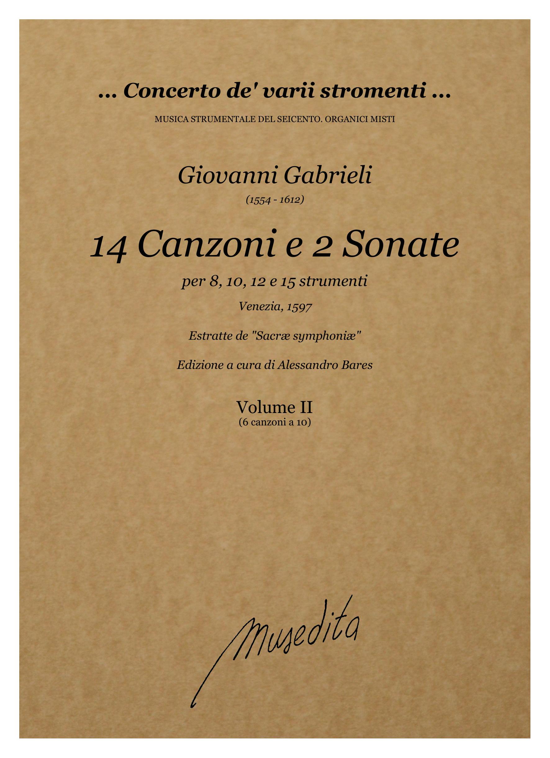 G. Gabrieli: 14 Canzoni e 2 Sonate (Venezia, 1597)