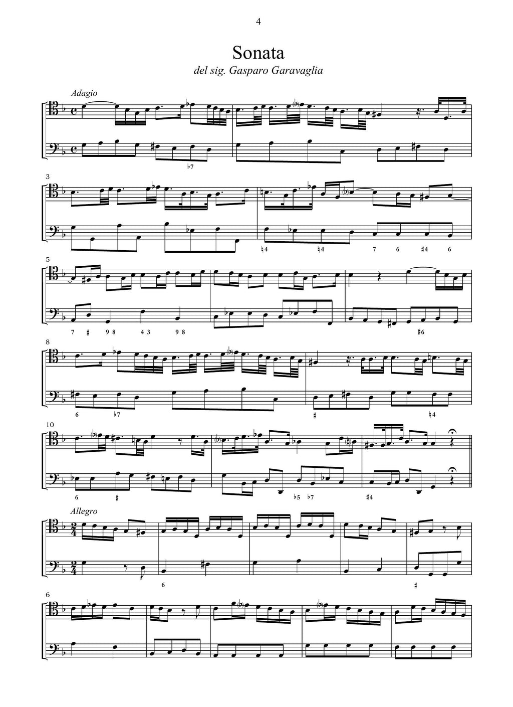 G. Garavaglia: Sonata (Ms, I-Bas)
