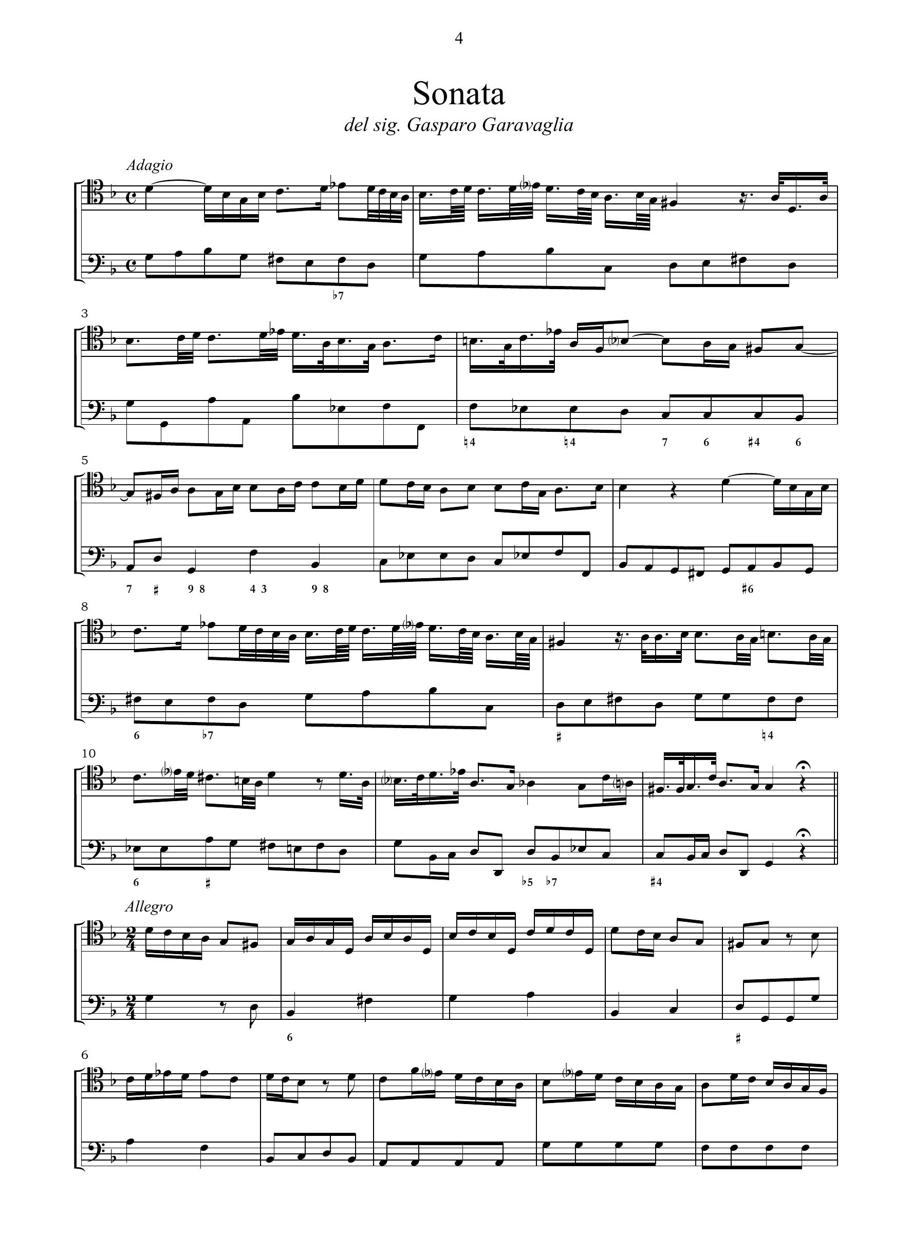 G. Garavaglia: Sonata (Ms, I-Bas)