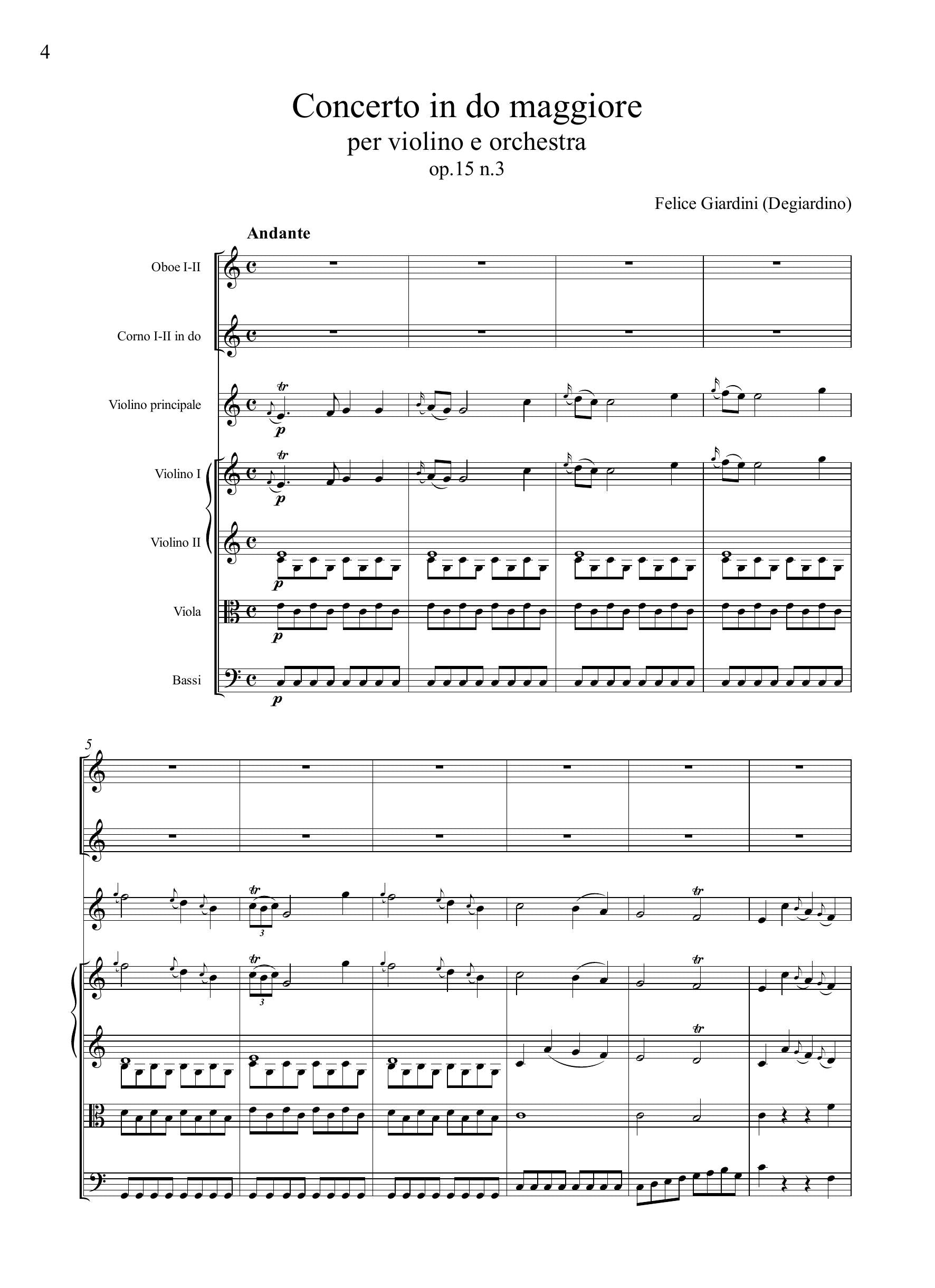 F. Giardini: Concerto in do maggiore op.15 n.3