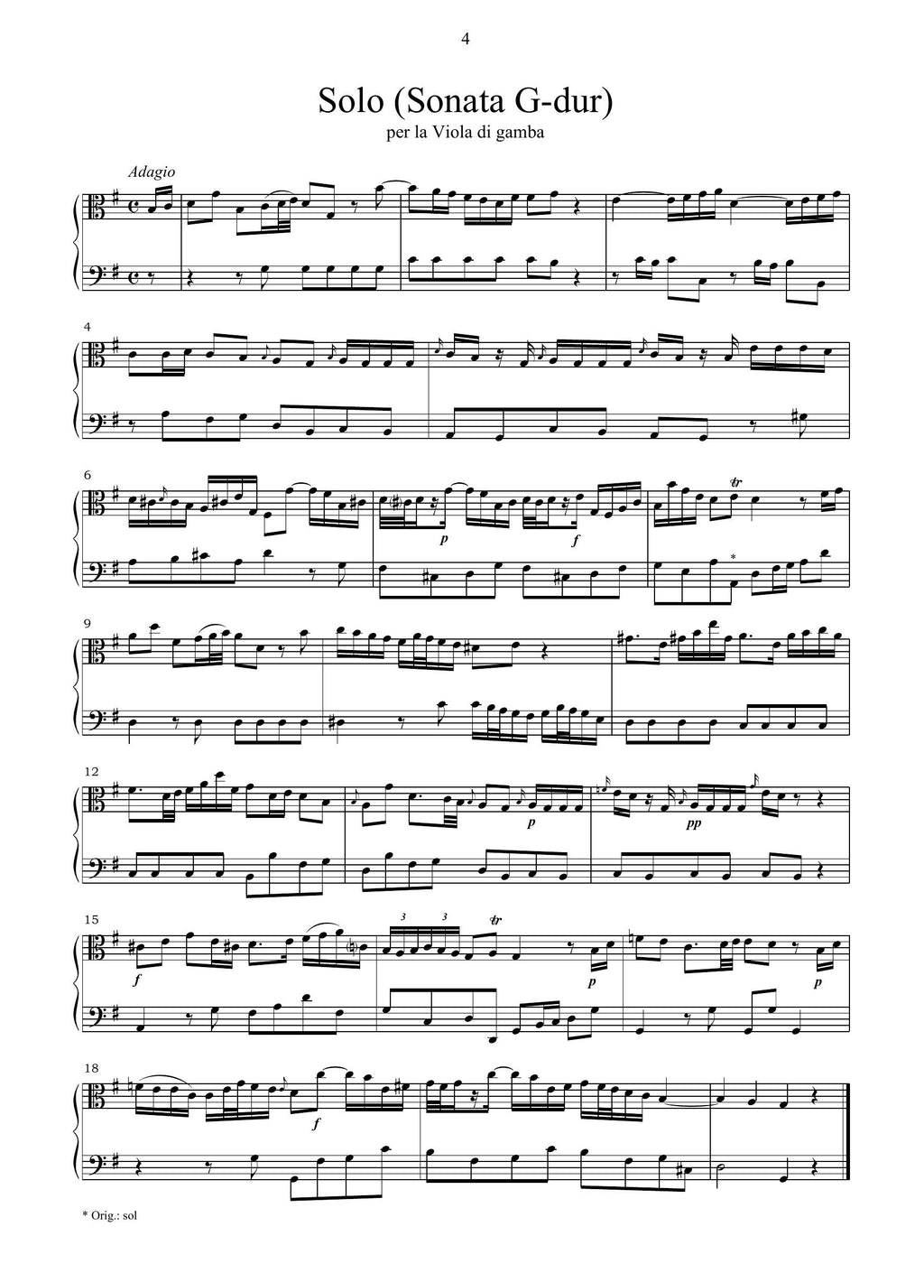 J.G. Graun: Solo (Ms, [1770])