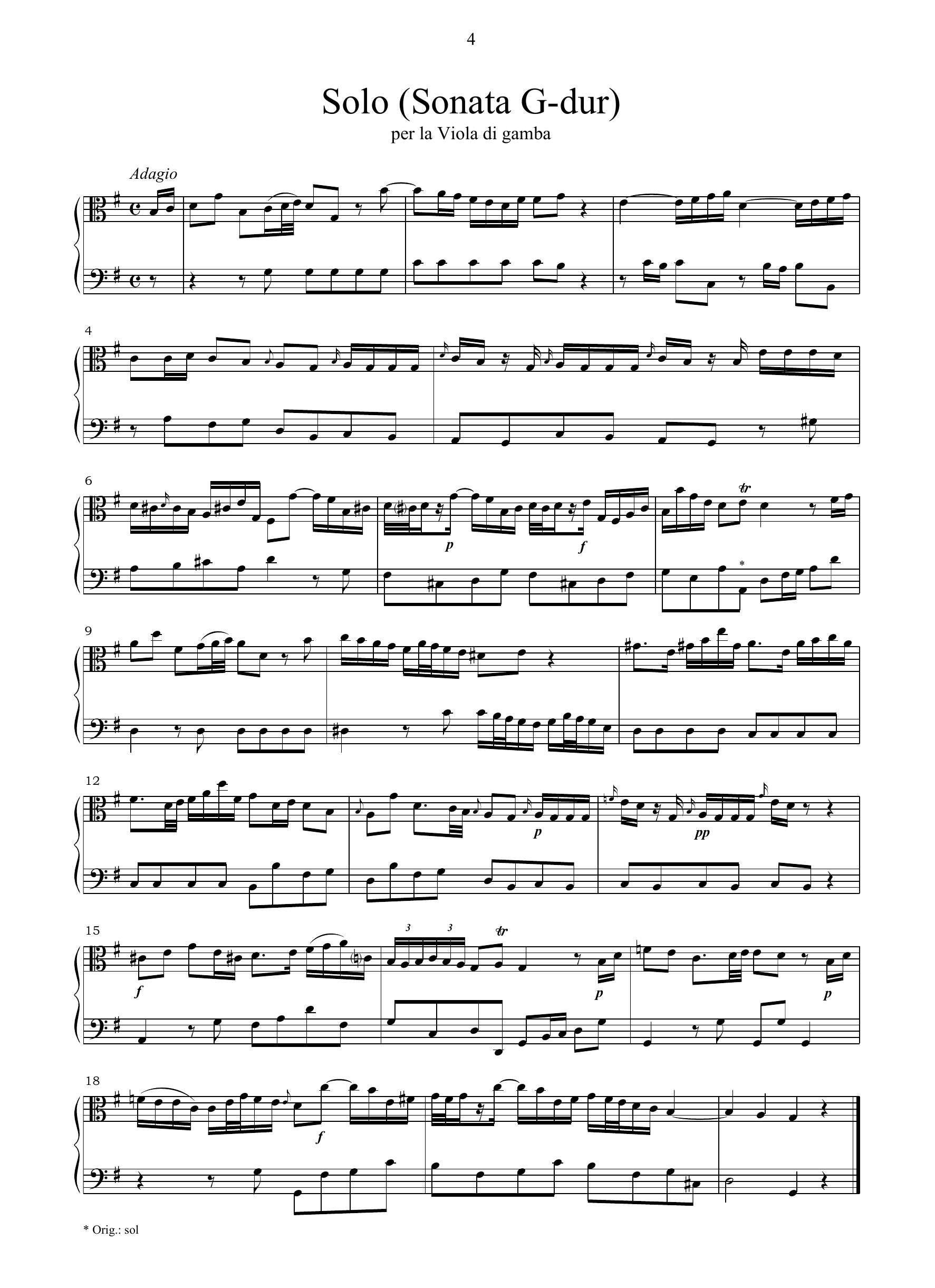 J.G. Graun: Solo (Ms, [1770])