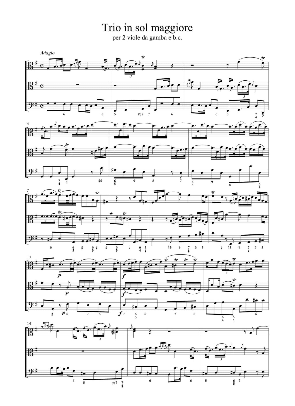 J.G. Graun: Trio in sol maggiore (Ms, [1750)]