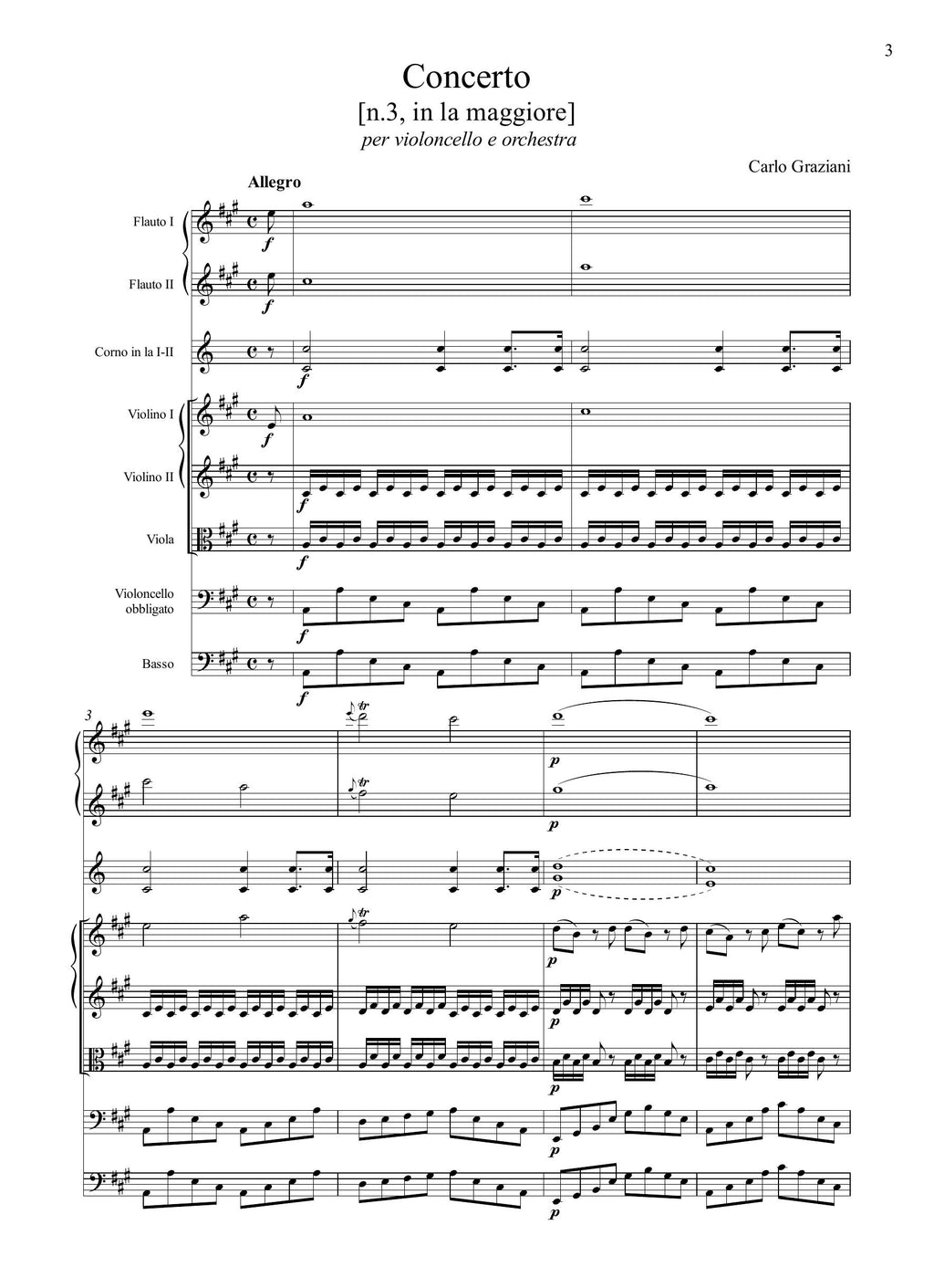 C. Graziani: Concerto [n.3] in la maggiore