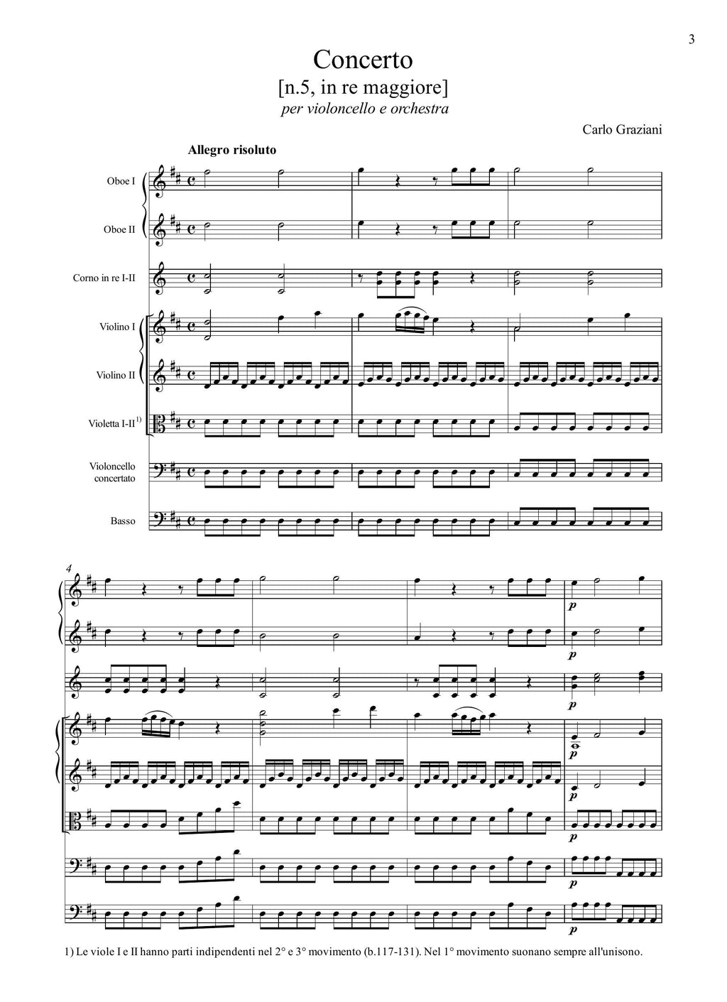 C. Graziani: Concerto [n.5] in re maggiore