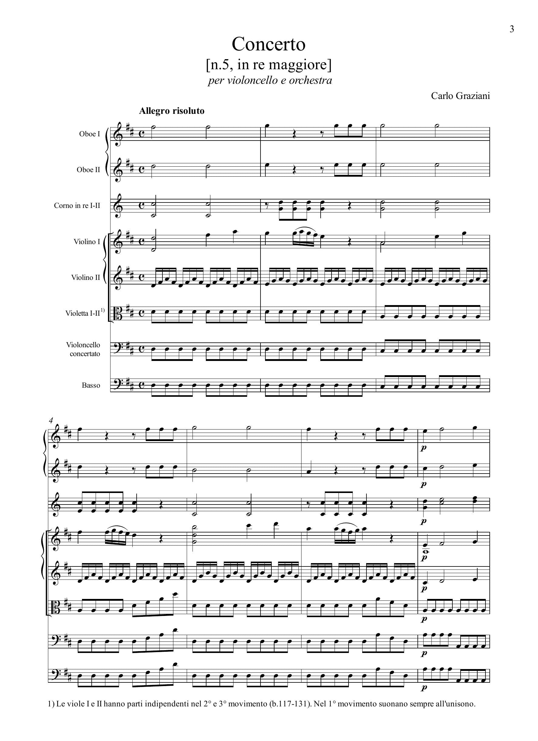 C. Graziani: Concerto [n.5] in re maggiore