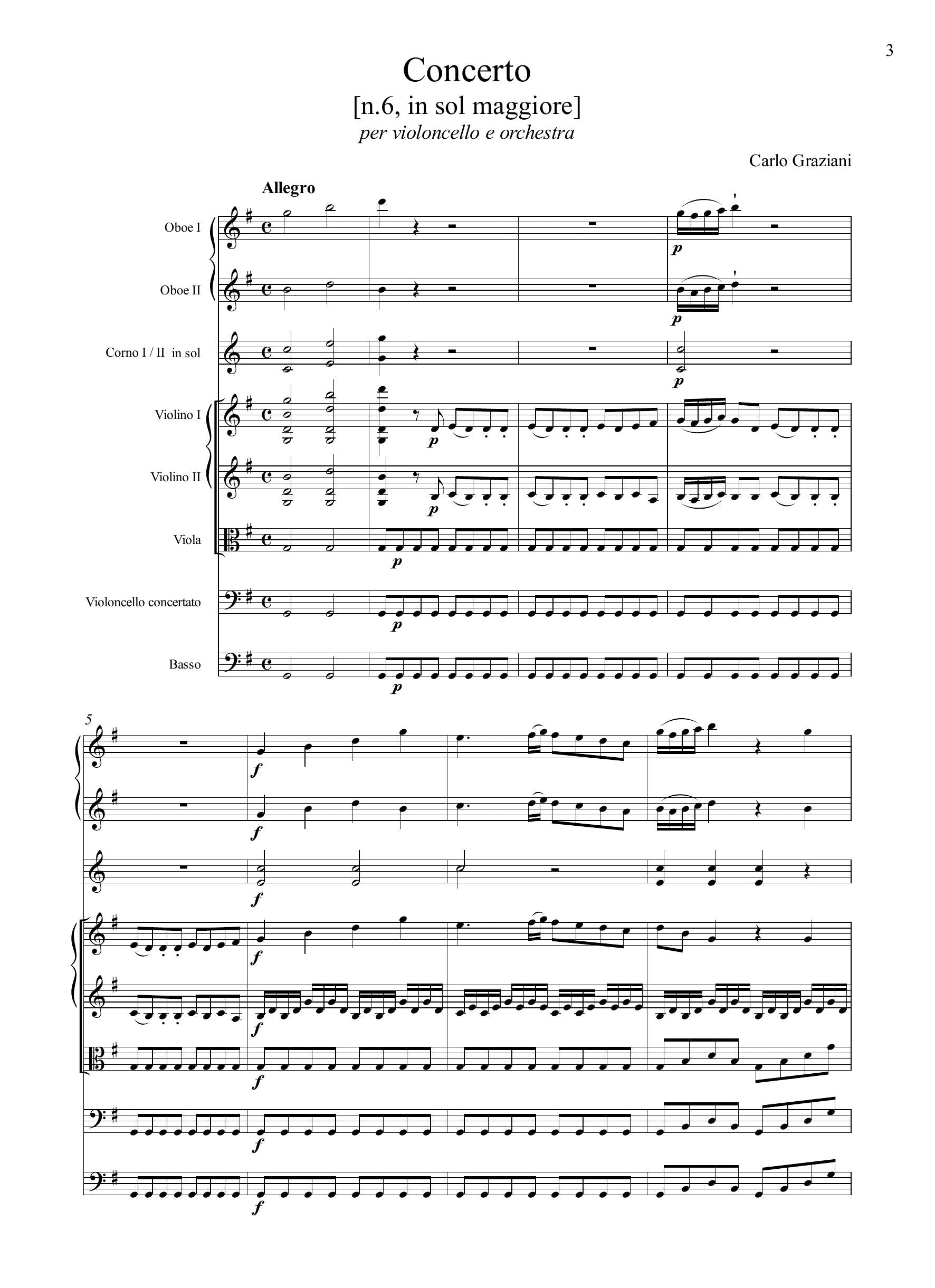 C. Graziani: Concerto [n.6] in sol maggiore